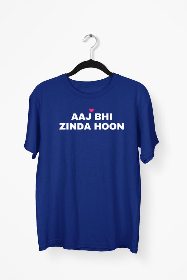 Aaj Bhi Zinda Hoon Premium Tee — Navy Blue