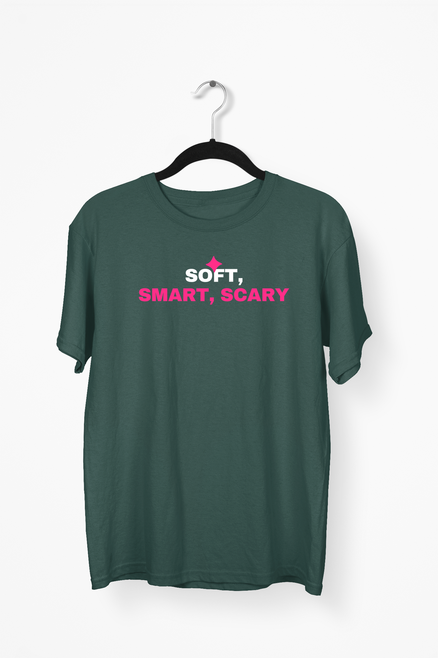 Soft, Smart, Scary Premium Tee — Bottle Green