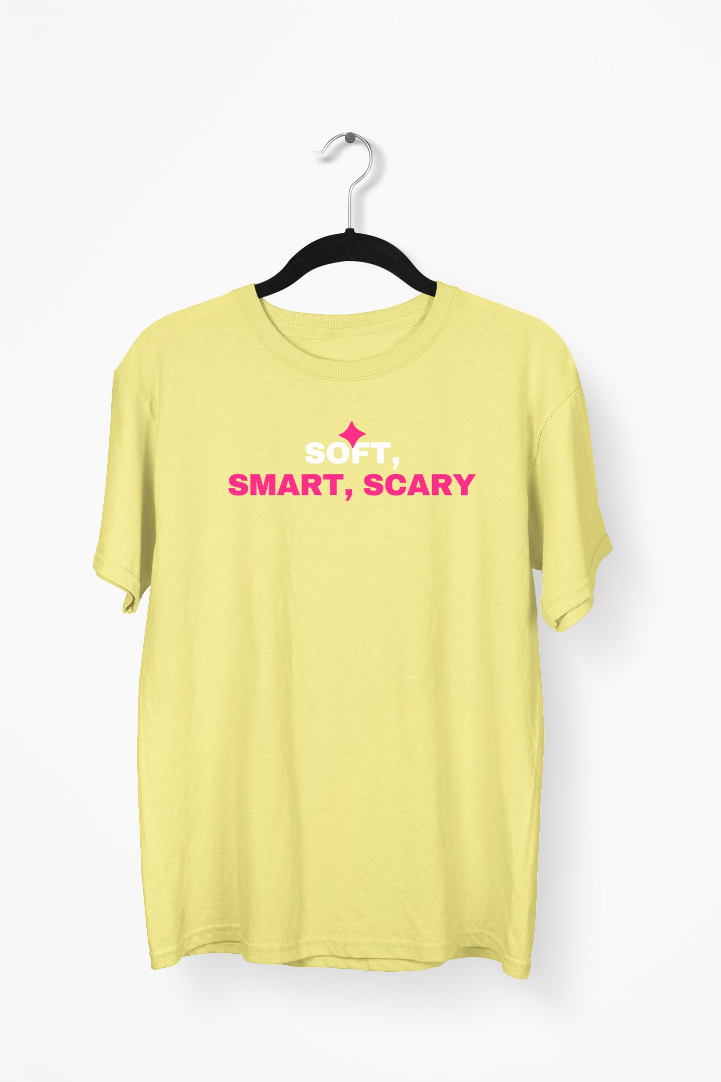 Soft, Smart, Scary Premium Tee — Yellow