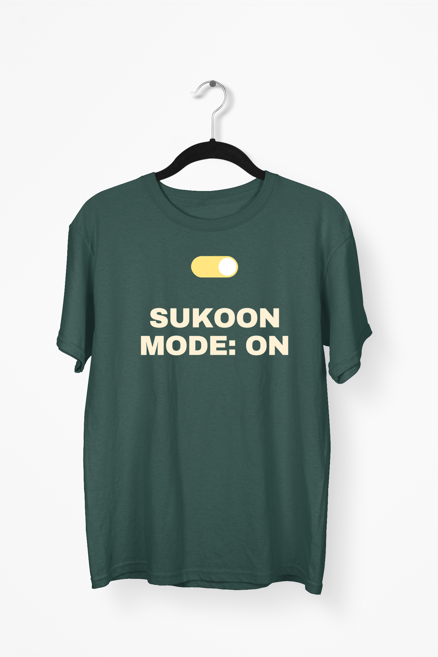 Sukoon Mode On Premium Tee — Bottle Green