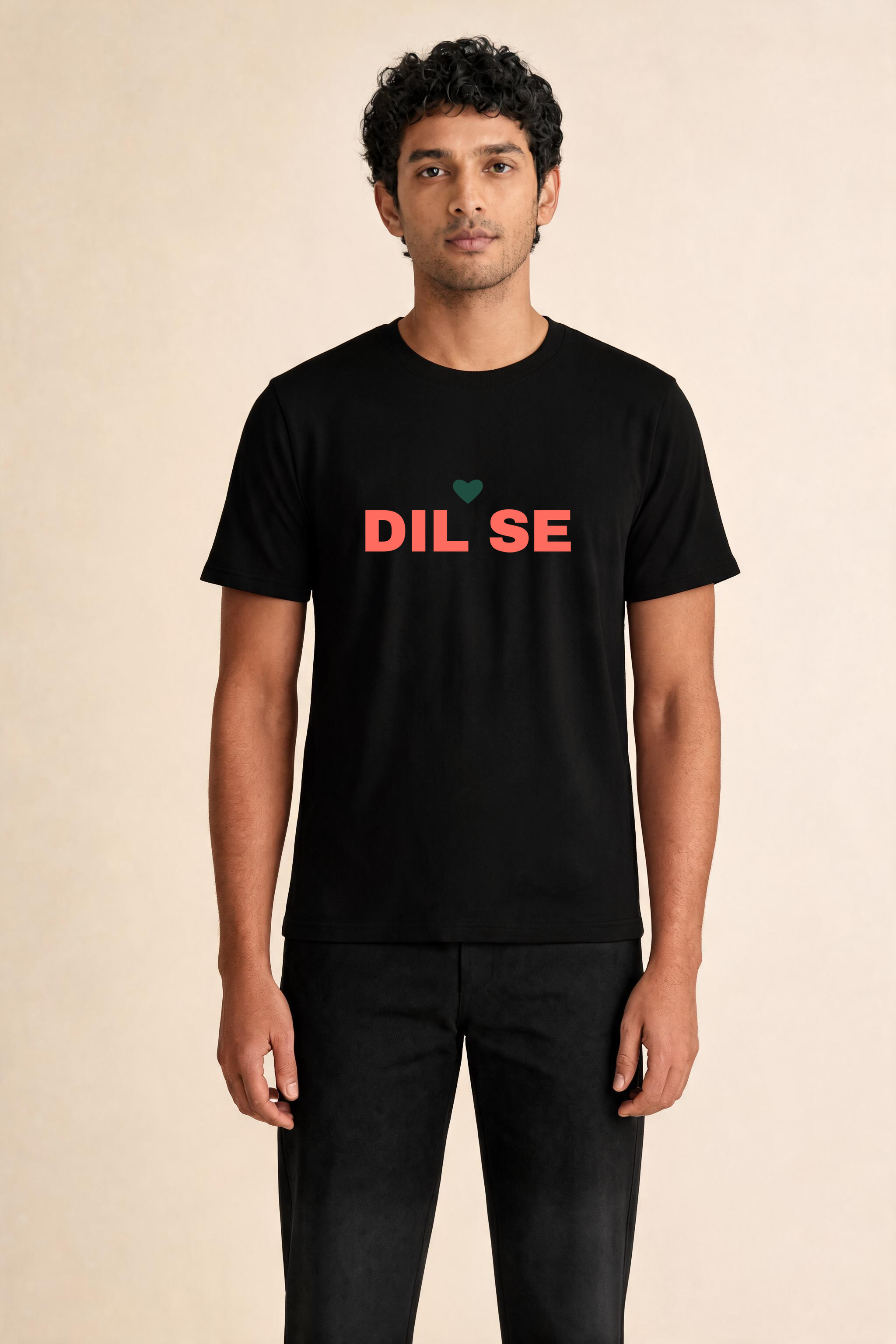 Dil Se Premium Tee — Male Model (Black)