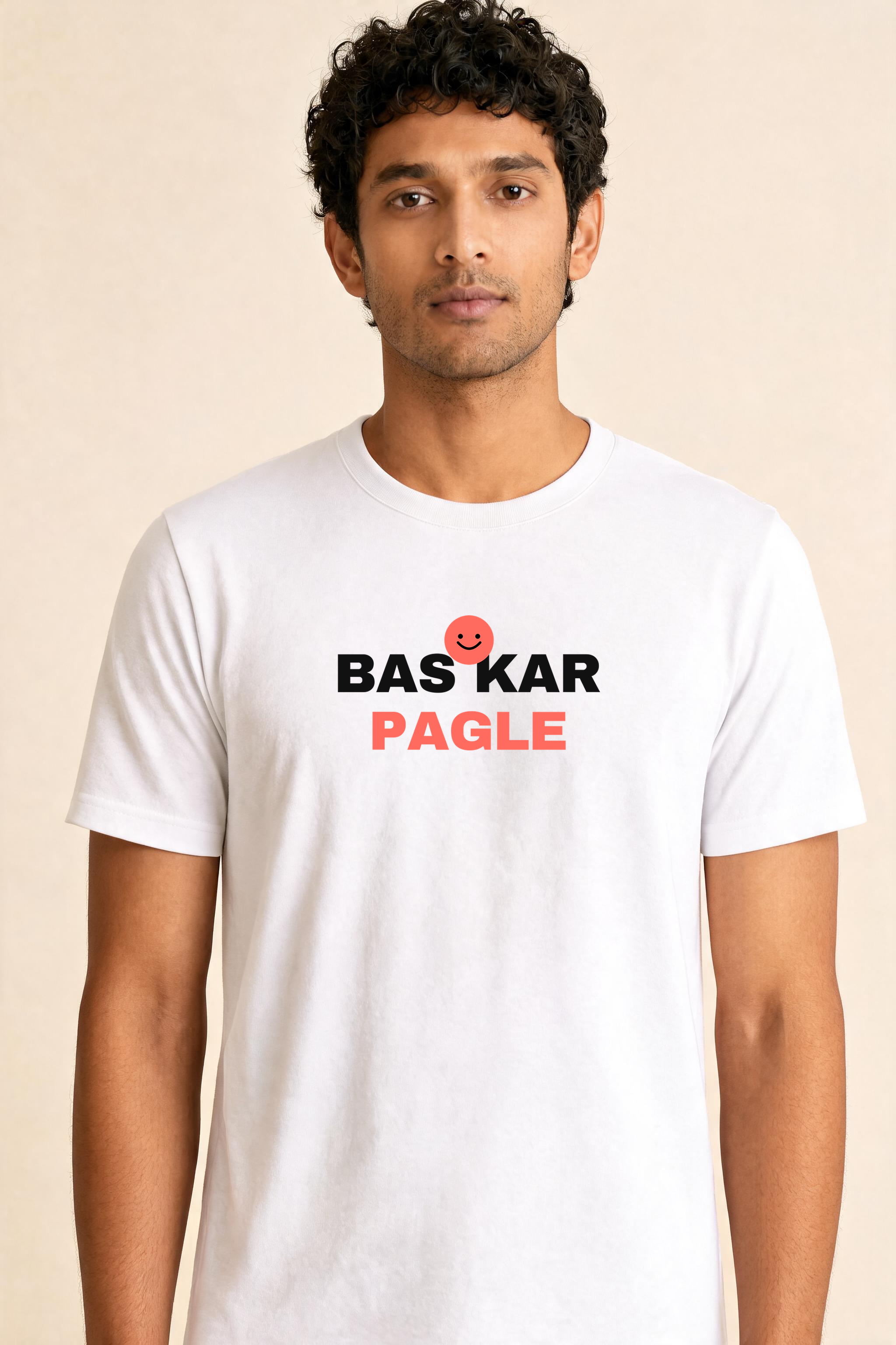 Baskarpagle Premium Tee — Male Model (White)