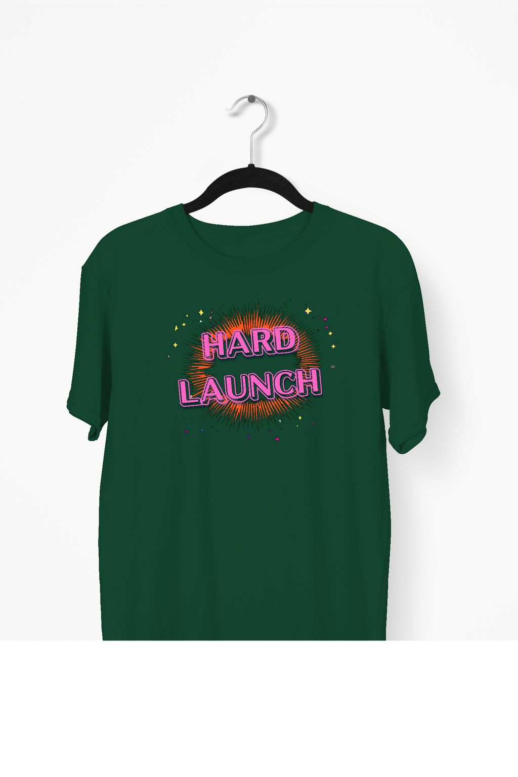 Hard Launch Bubble Letters Premium Tee — Bottle Green