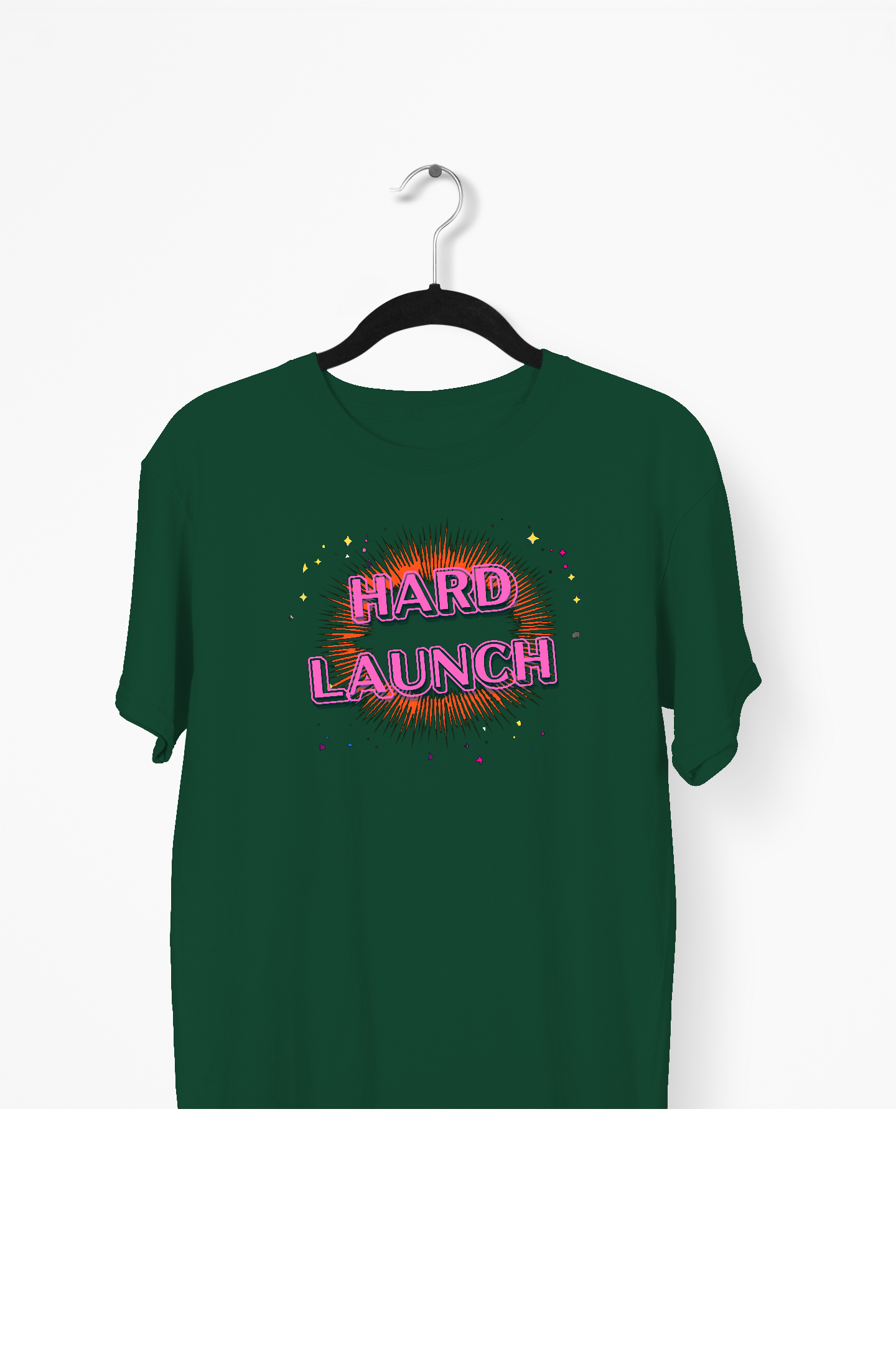 Hard Launch Bubble Letters Premium Tee — Bottle Green