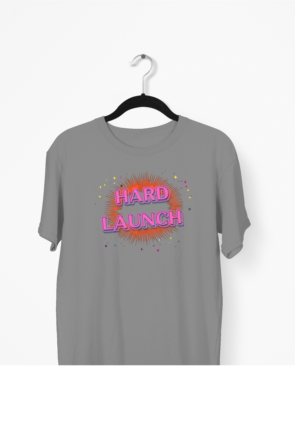 Hard Launch Bubble Letters Premium Tee — Gray
