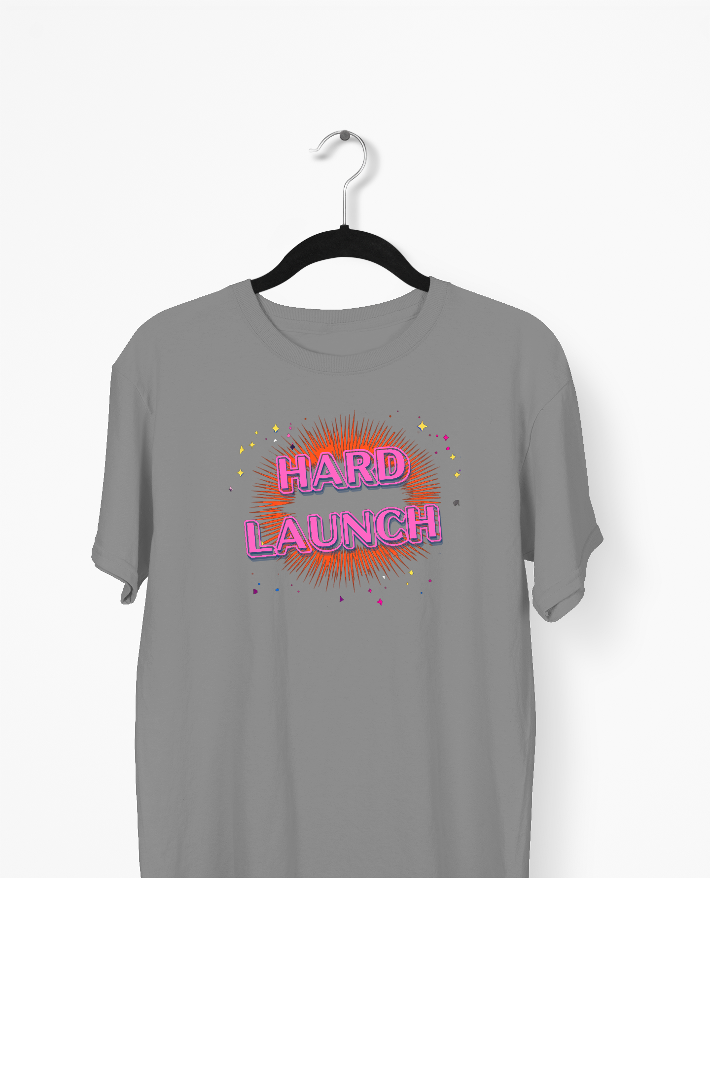 Hard Launch Bubble Letters Premium Tee — Gray