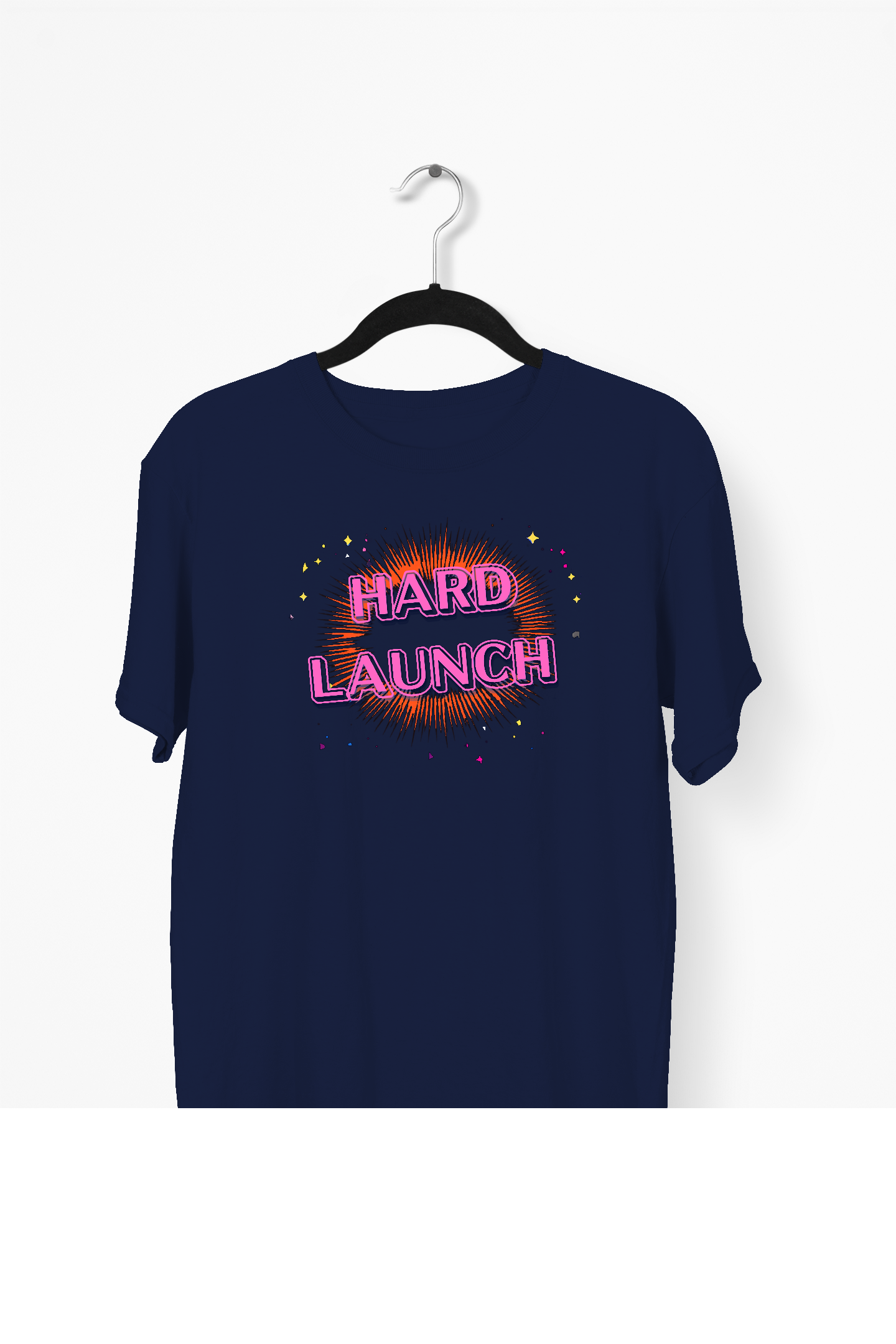 Hard Launch Bubble Letters Premium Tee — Navy Blue