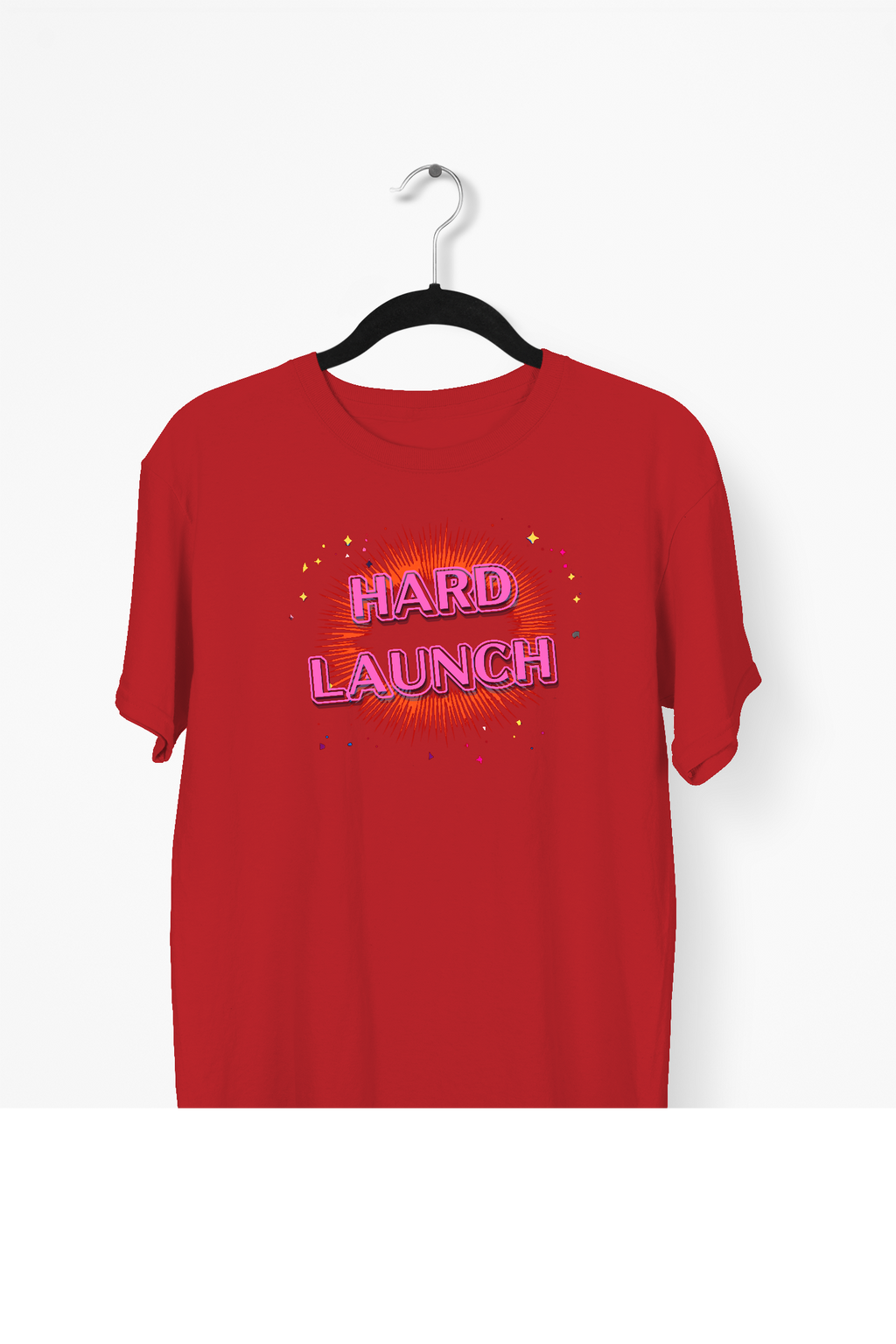 Hard Launch Bubble Letters Premium Tee — Red