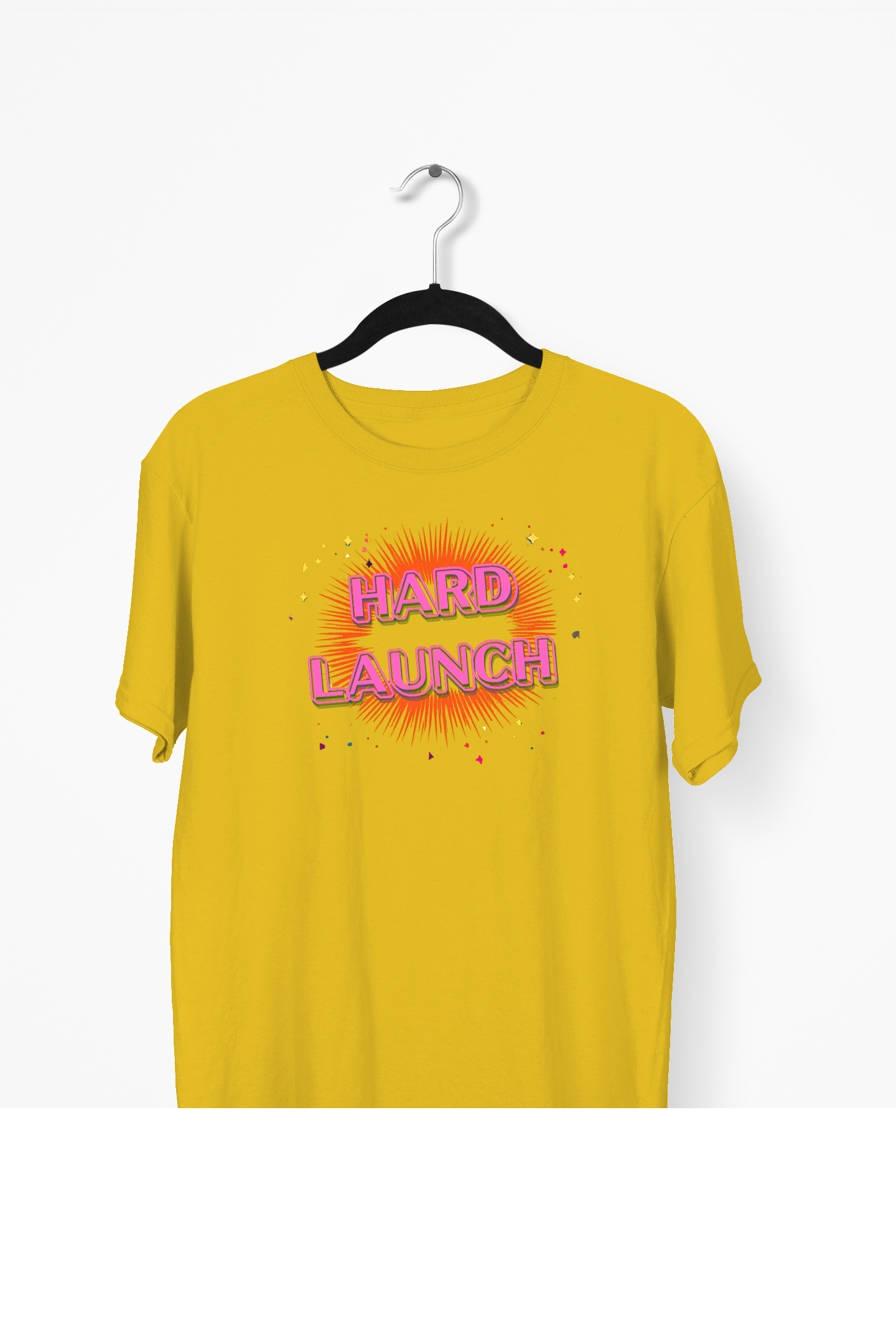 Hard Launch Bubble Letters Premium Tee — Yellow