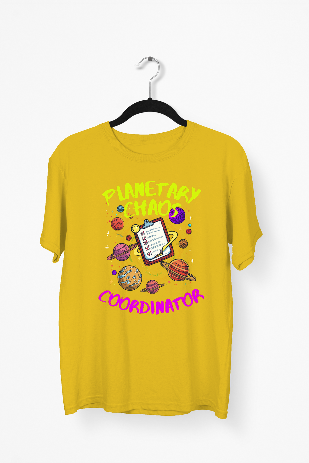 Chaotic Solar System Premium Tee — Yellow
