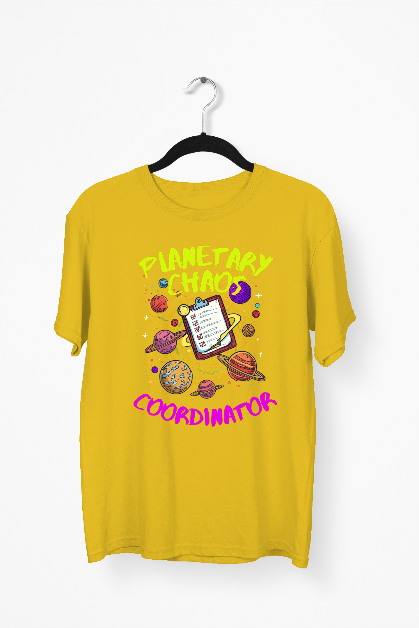 Chaotic Solar System Premium Tee — Yellow