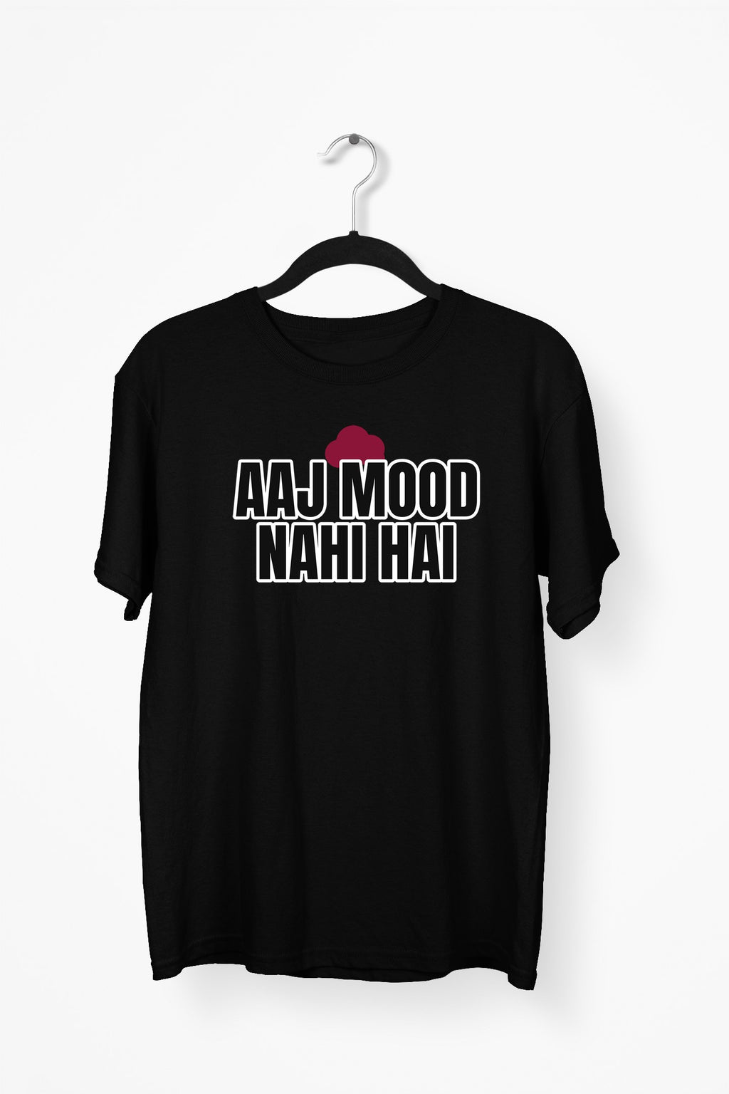 Aaj Mood Nahi Hai Premium Tee - Black flat mockup