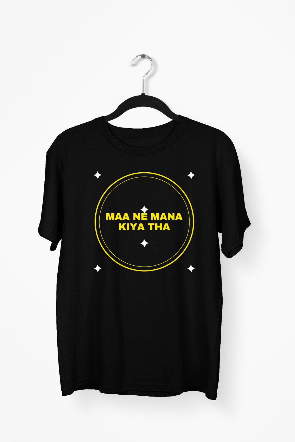 Maa Ne Mana Kiya Tha Premium Tee - Black flat mockup