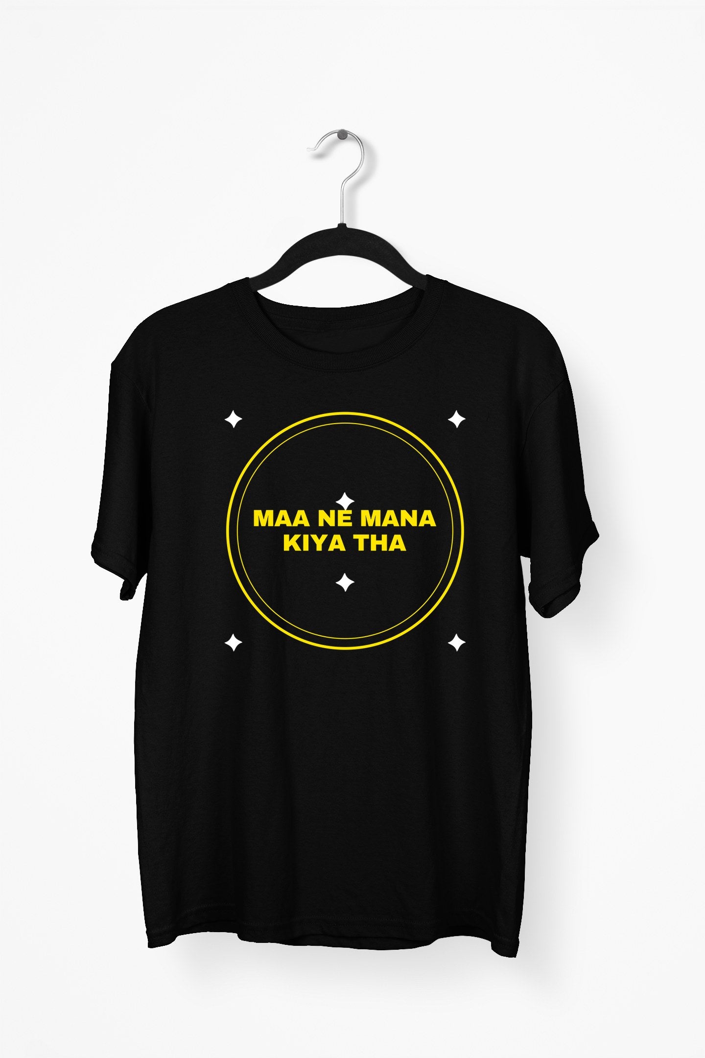 Maa Ne Mana Kiya Tha Premium Tee - Black flat mockup