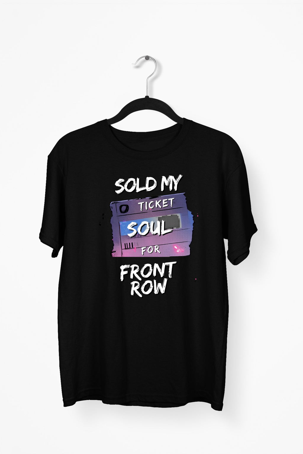 Concert Ticket Premium Tee - Black flat mockup