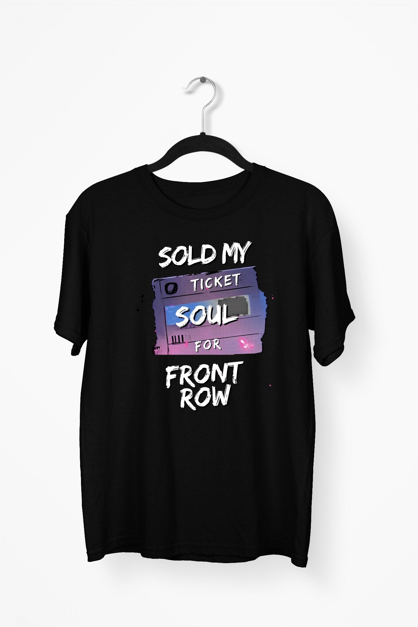 Concert Ticket Premium Tee - Black flat mockup