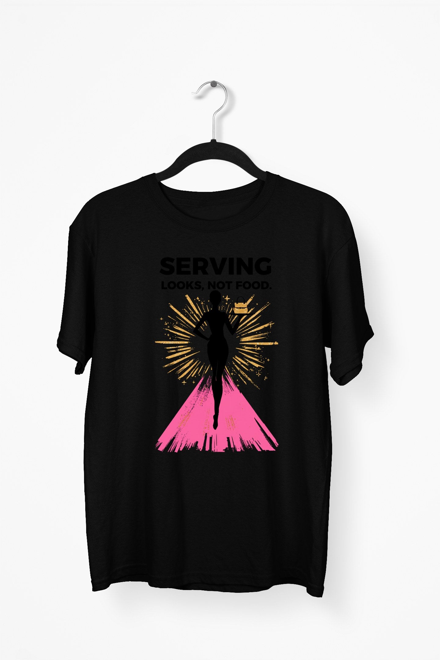 Chic Handbag Premium Tee - Black flat mockup