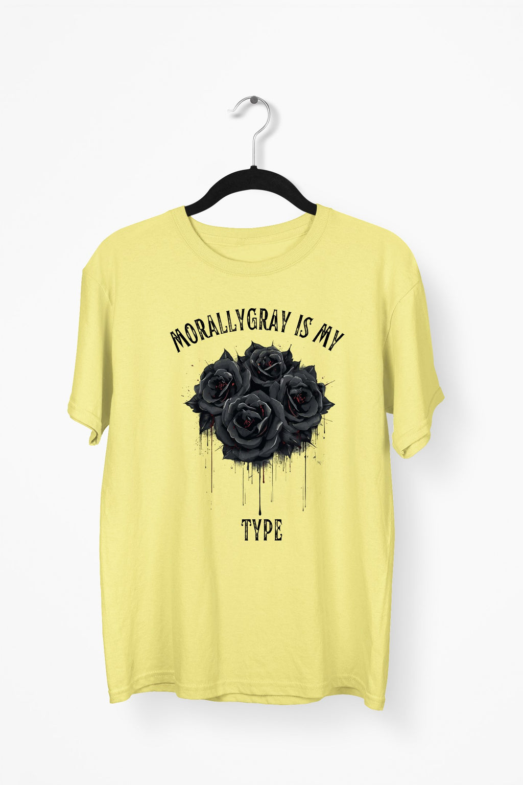 Gothic Roses Premium Tee - Yellow flat mockup