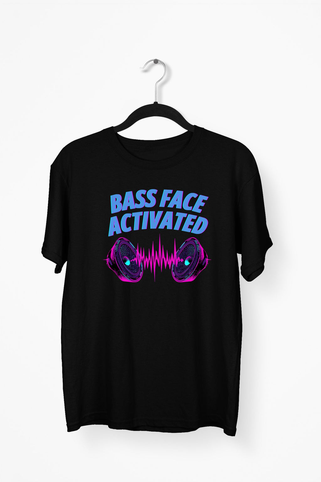 Streetwear Speaker Premium Tee - Black flat mockup