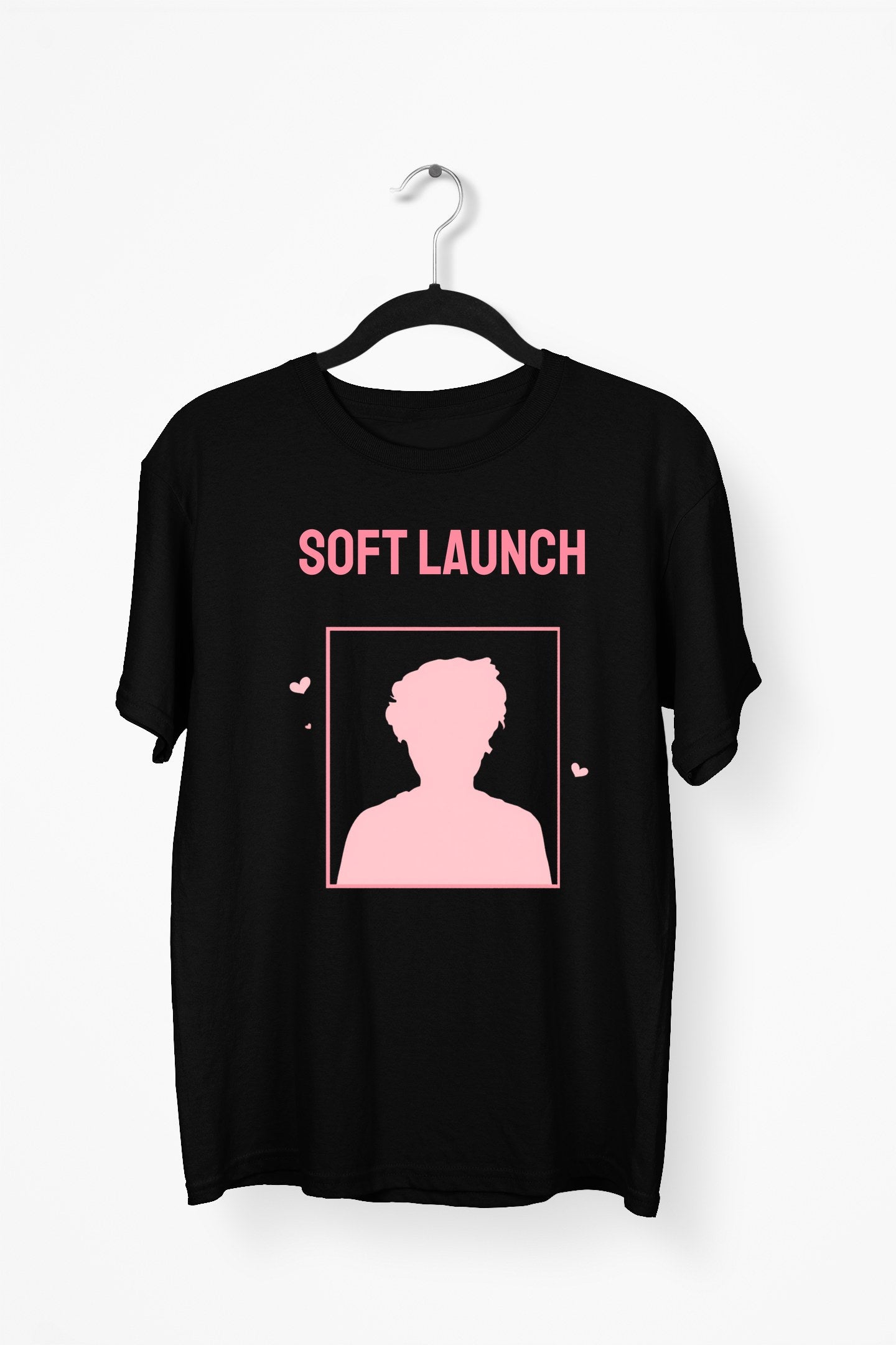 Minimal Soft Launch Premium Tee - Black flat mockup