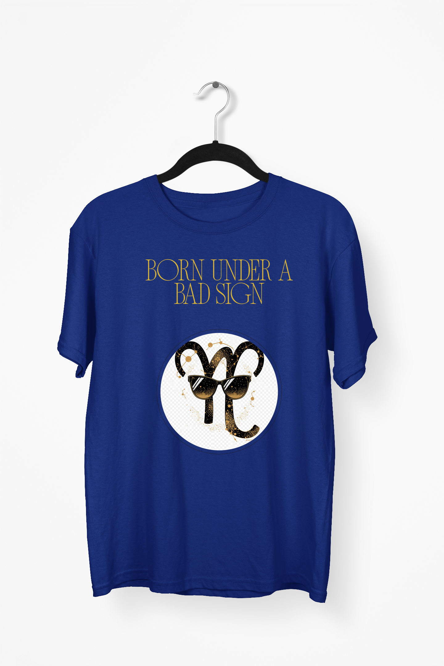 Born Under A Bad Sign Premium Tee — Navy Blue
