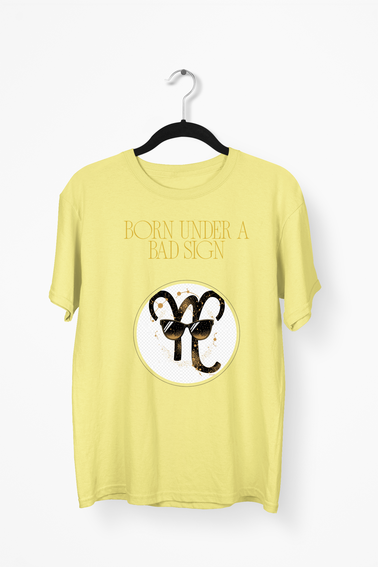 Born Under A Bad Sign Premium Tee — Yellow