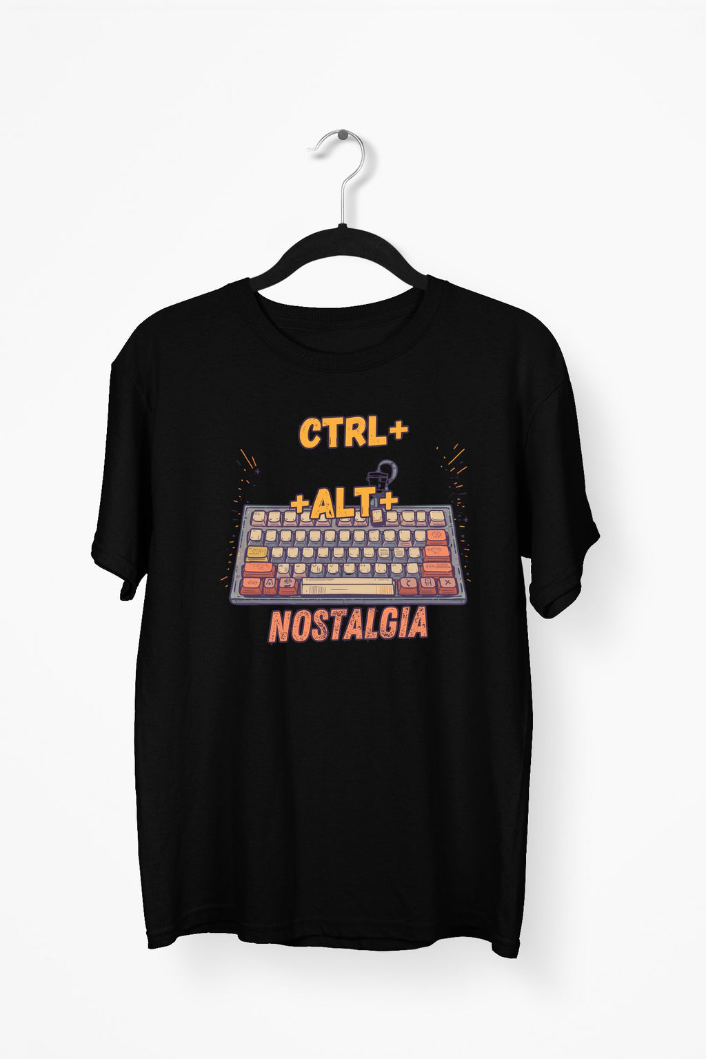 Pastel Keyboard Premium Tee - Black flat mockup
