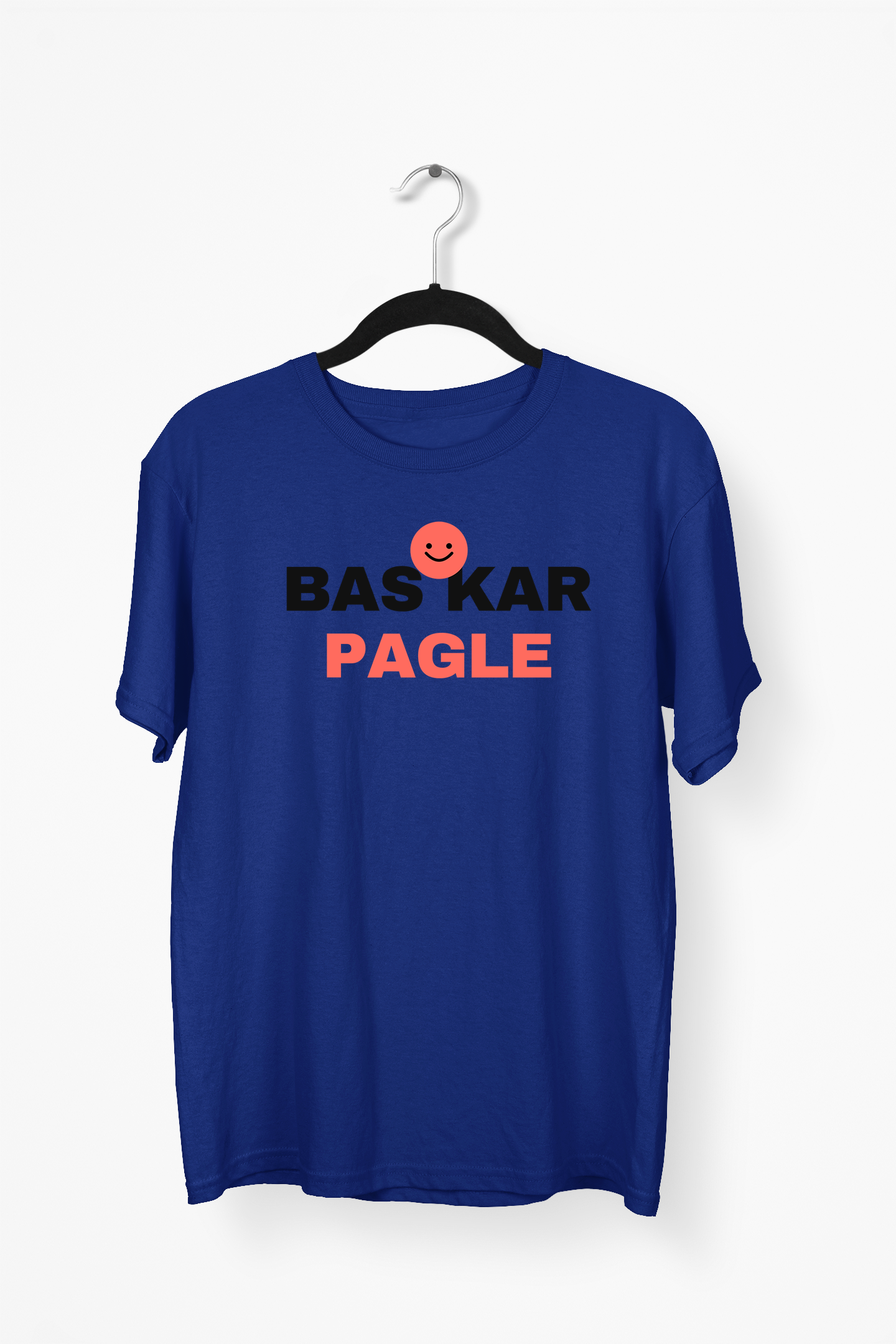 Bas Kar Pagle Premium Tee — Navy Blue