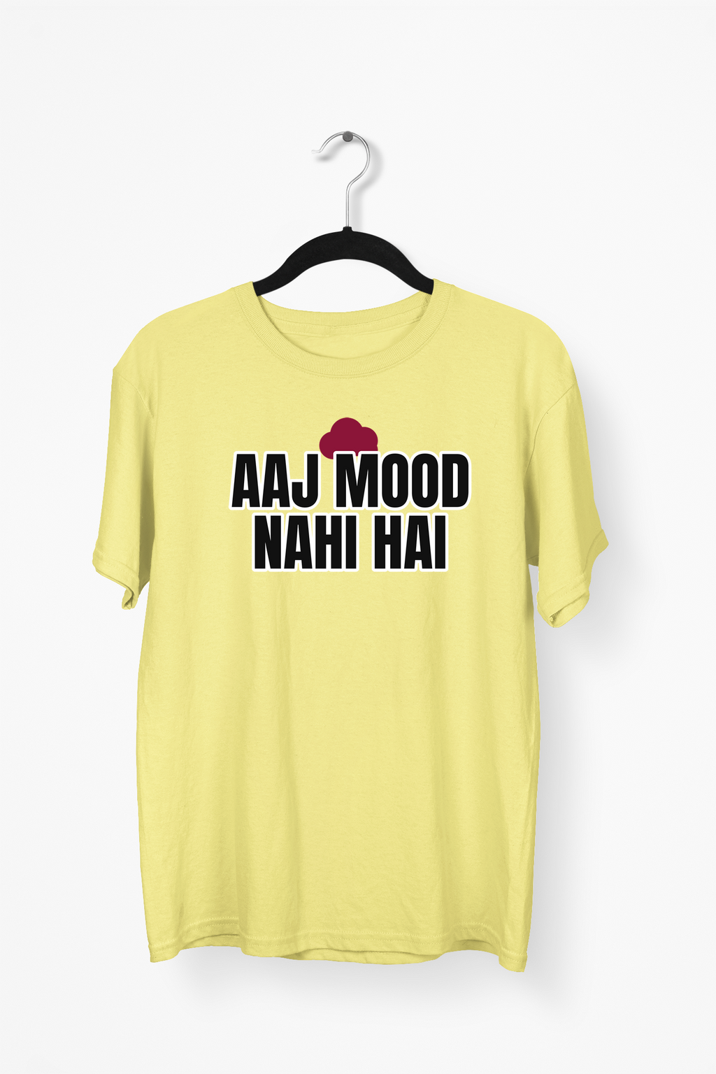 Aaj Mood Nahi Hai Premium Tee — Yellow