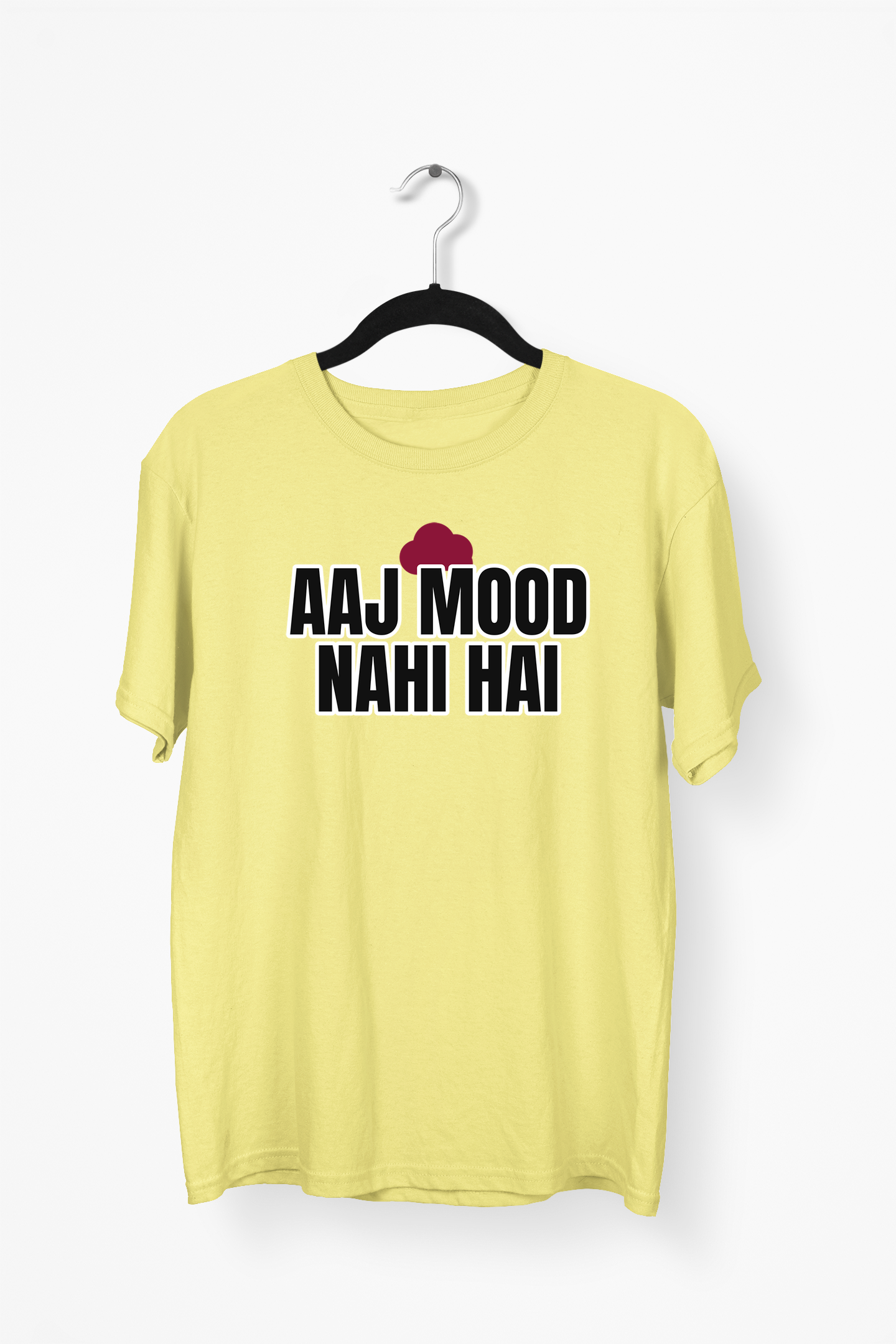 Aaj Mood Nahi Hai Premium Tee — Yellow