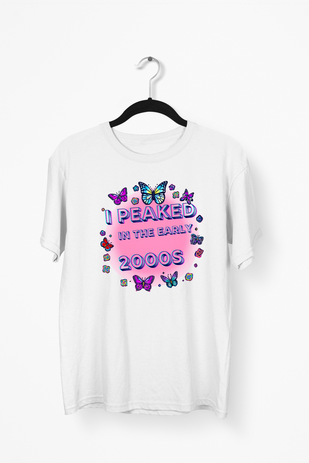Y2K Chrome Premium Tee — White
