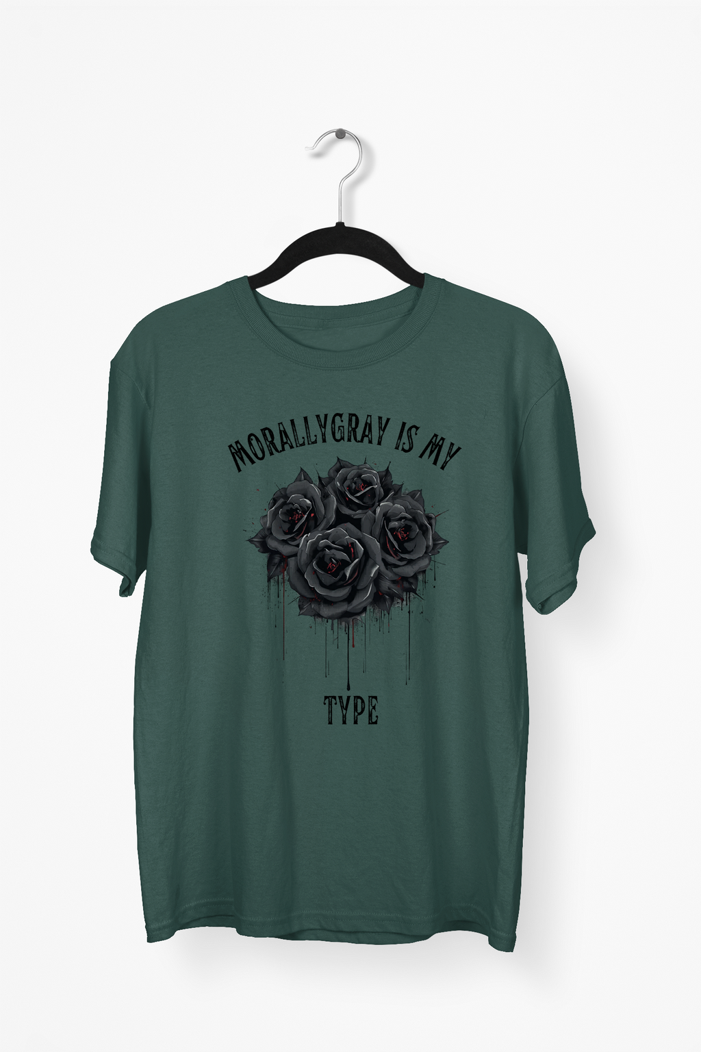 Gothic Roses Premium Tee — Bottle Green