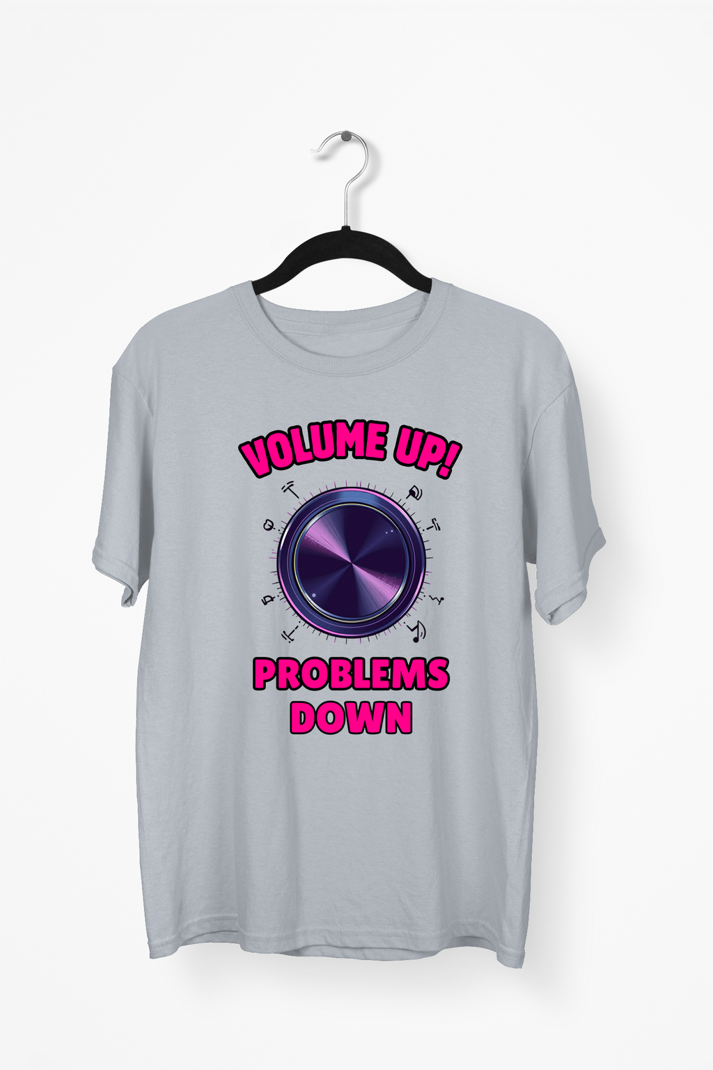 Neon Volume Knob Premium Tee — Gray