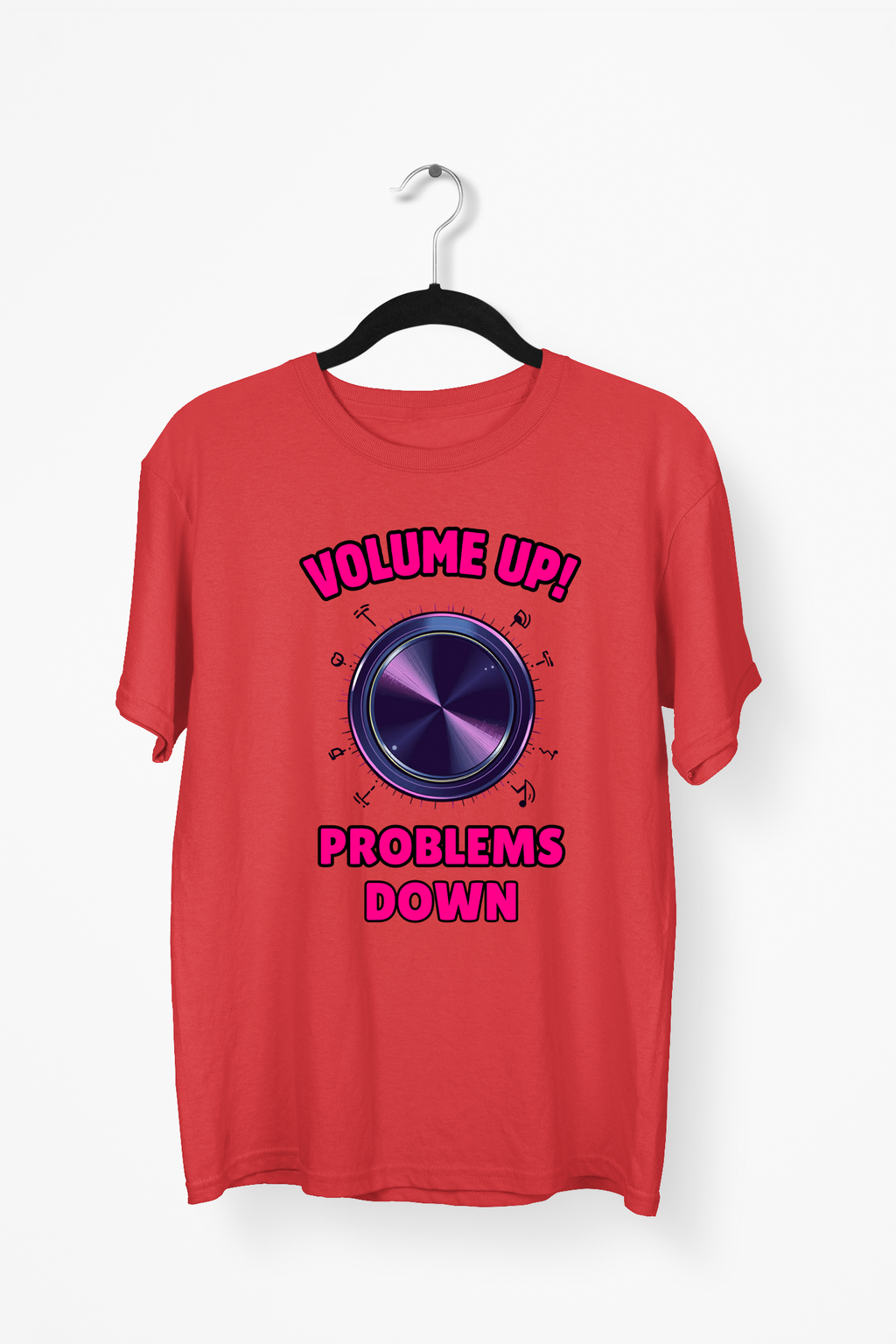 Neon Volume Knob Premium Tee — Red
