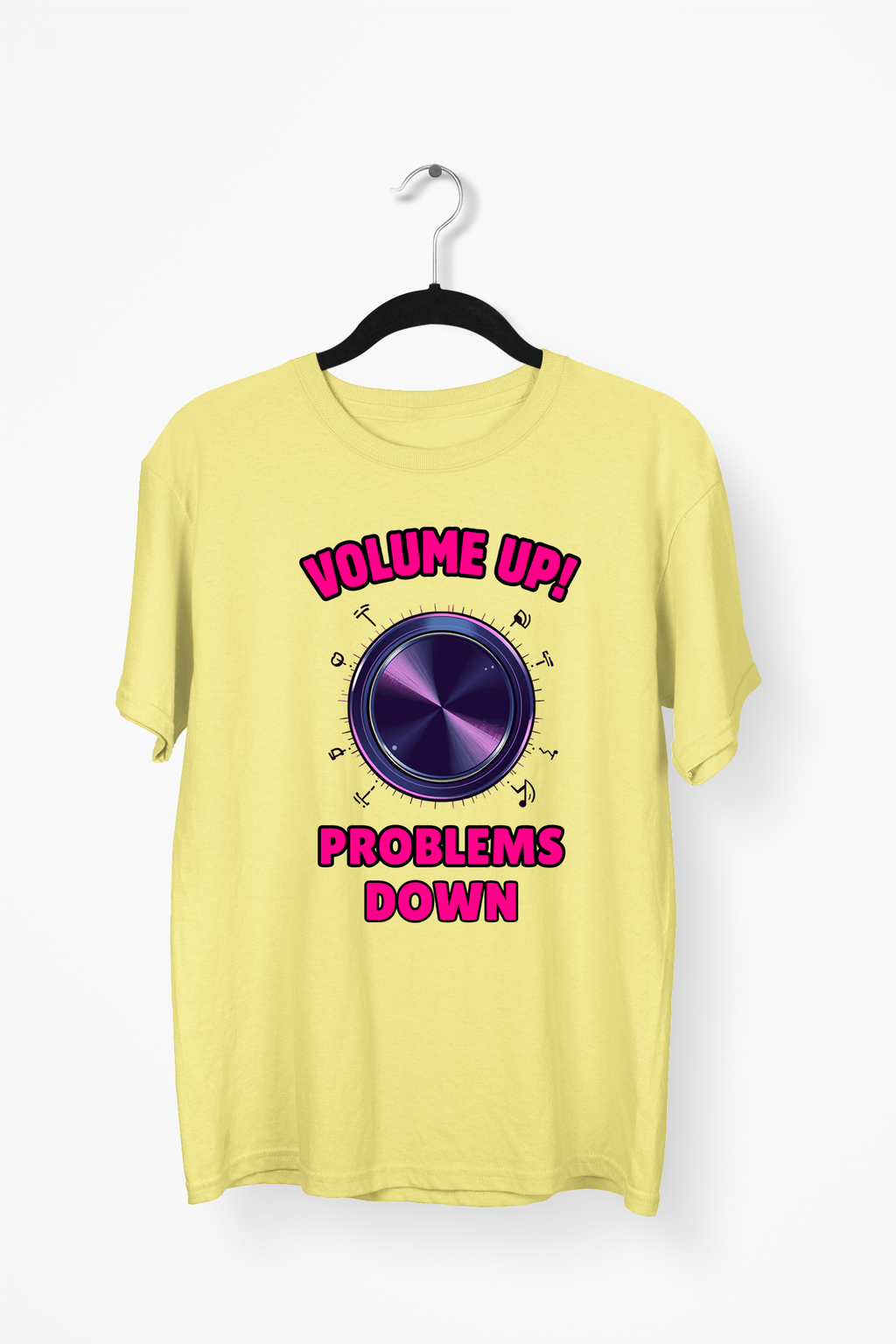Neon Volume Knob Premium Tee — Yellow