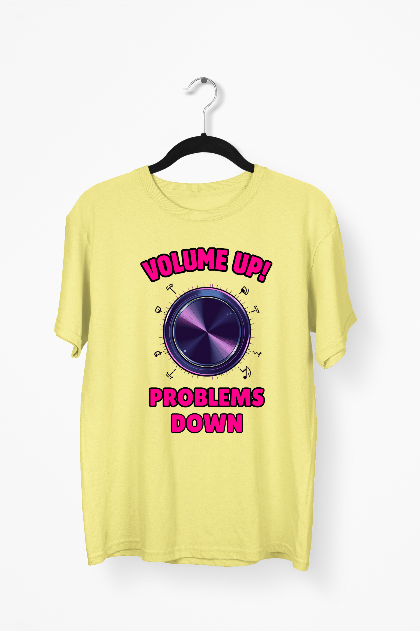 Neon Volume Knob Premium Tee — Yellow