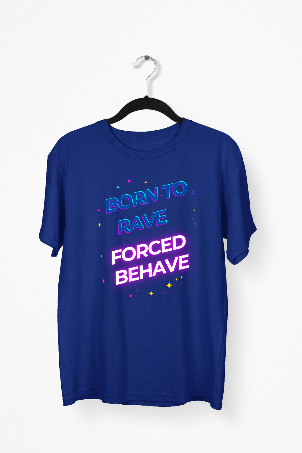 Retro Neon Premium Tee — Navy Blue