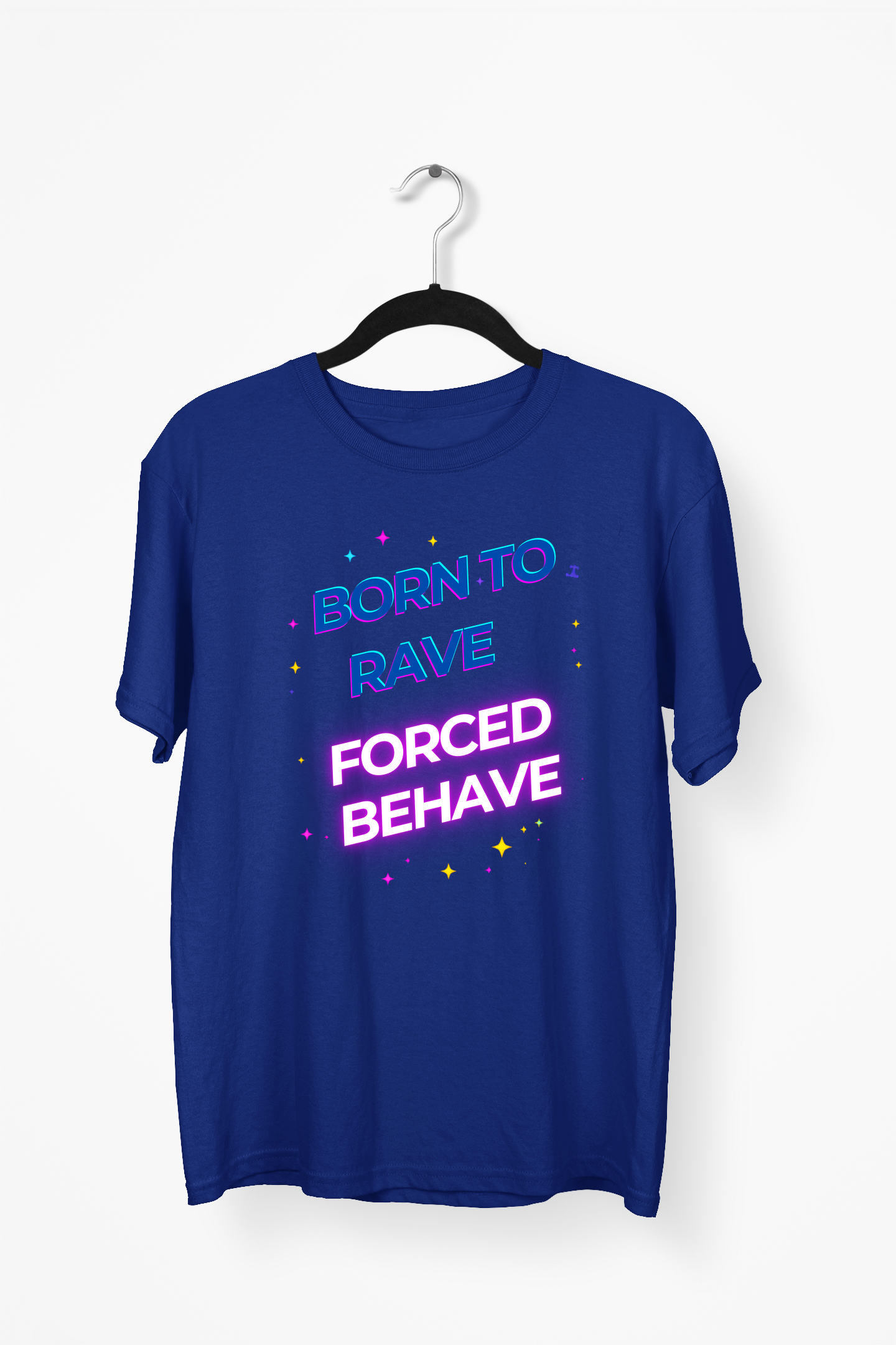Retro Neon Premium Tee — Navy Blue