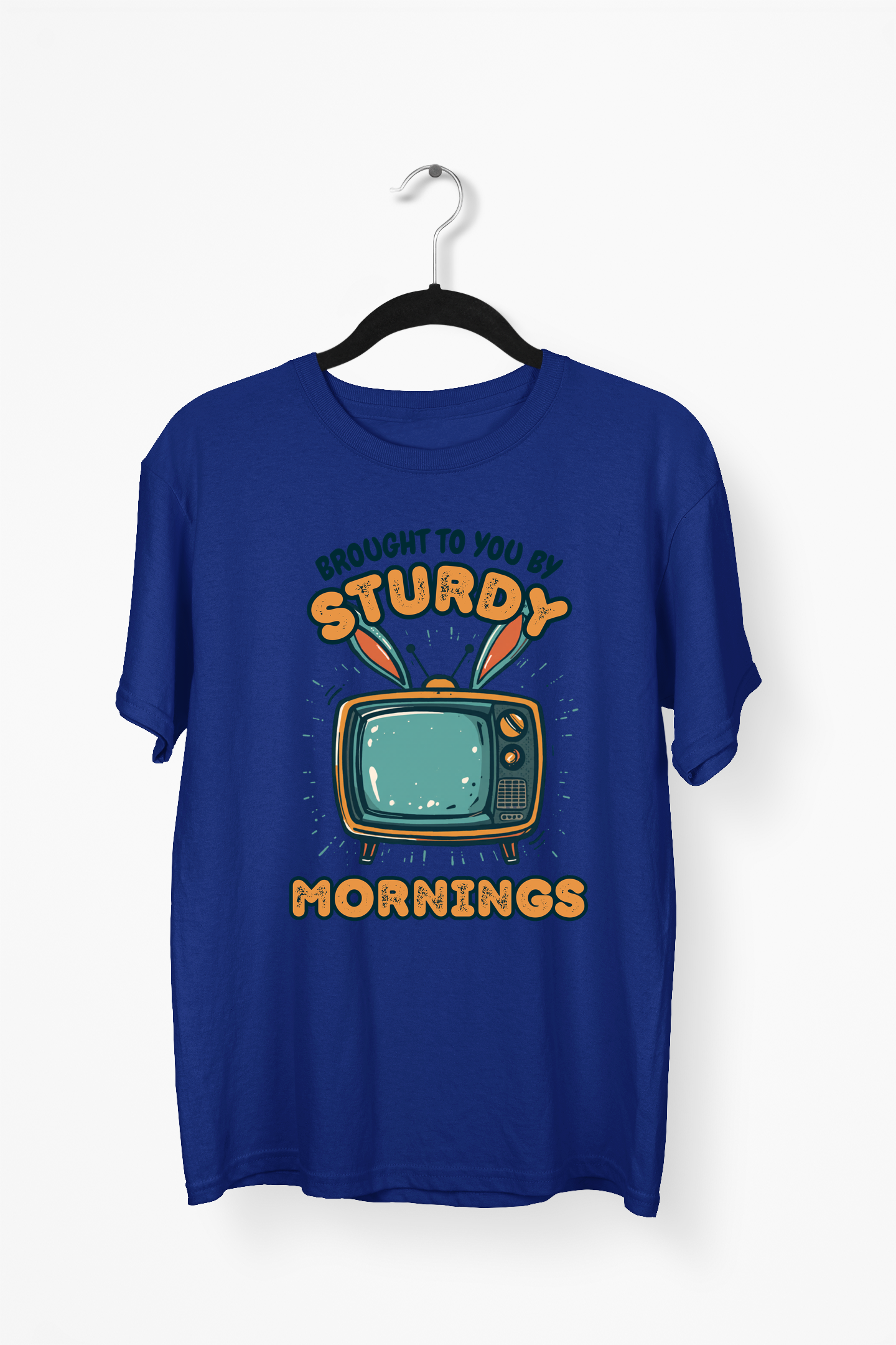 Retro TV Premium Tee — Navy Blue