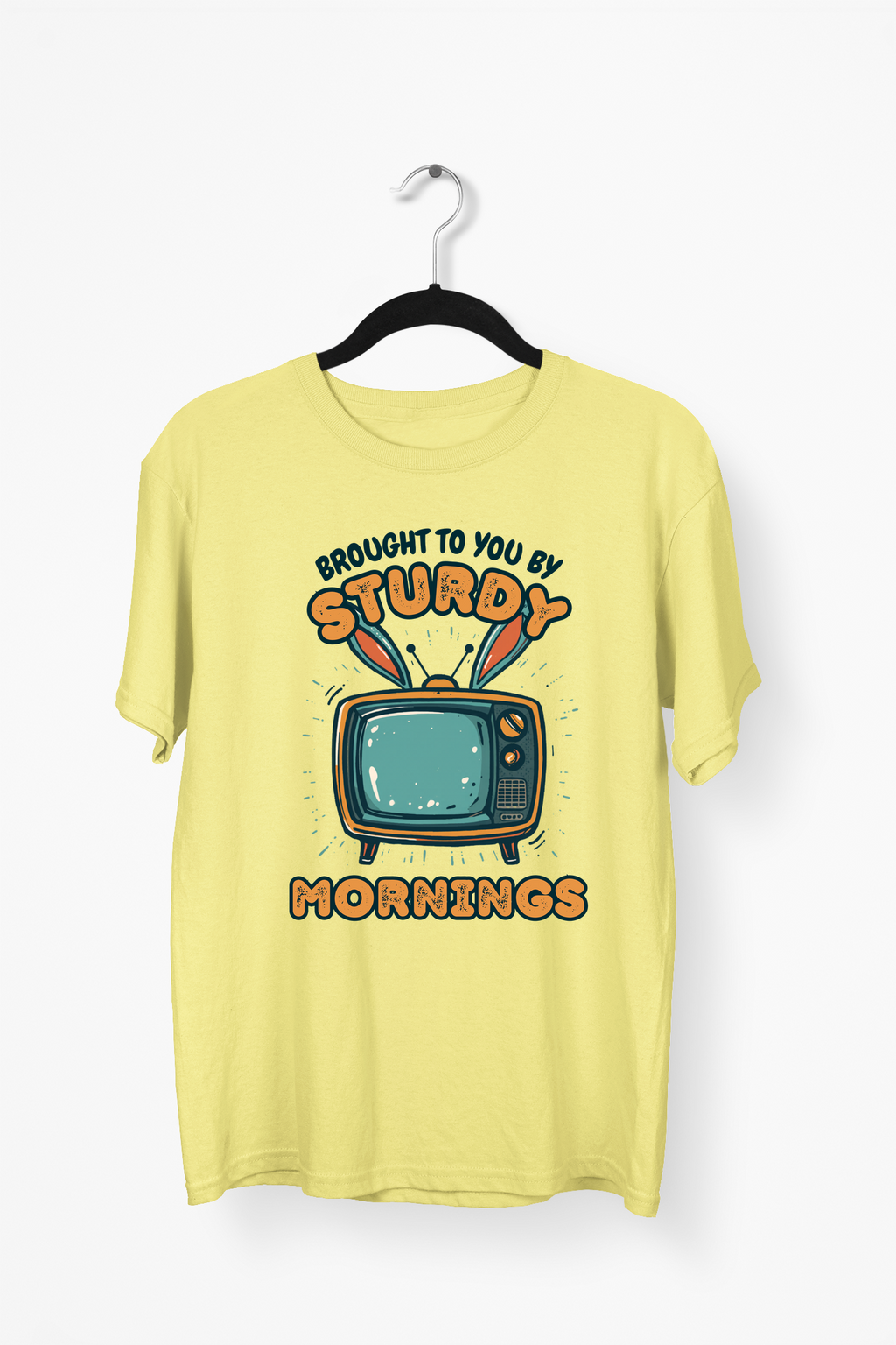 Retro TV Premium Tee — Yellow