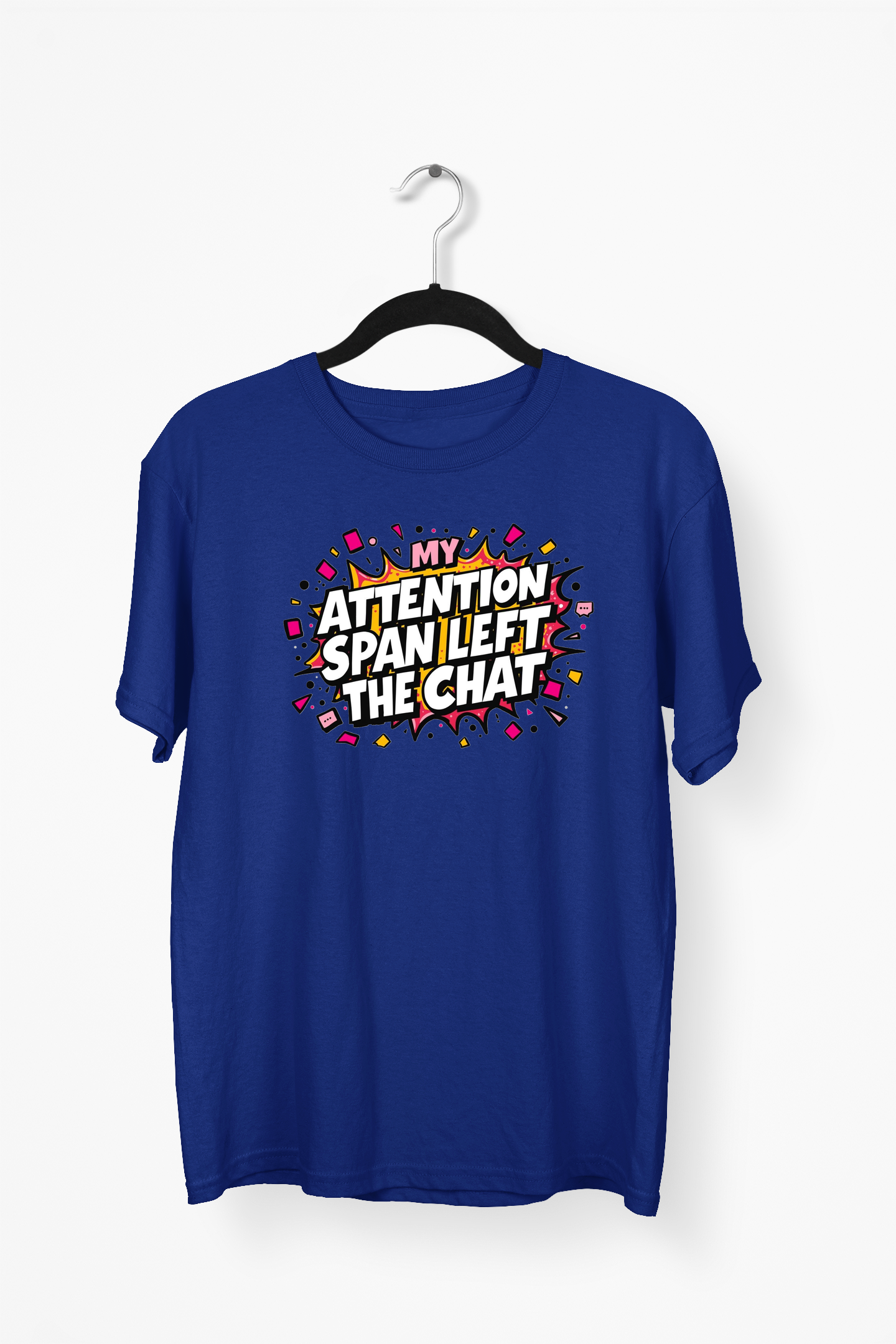 My Attention Span Left The Chat Premium Tee — Navy Blue