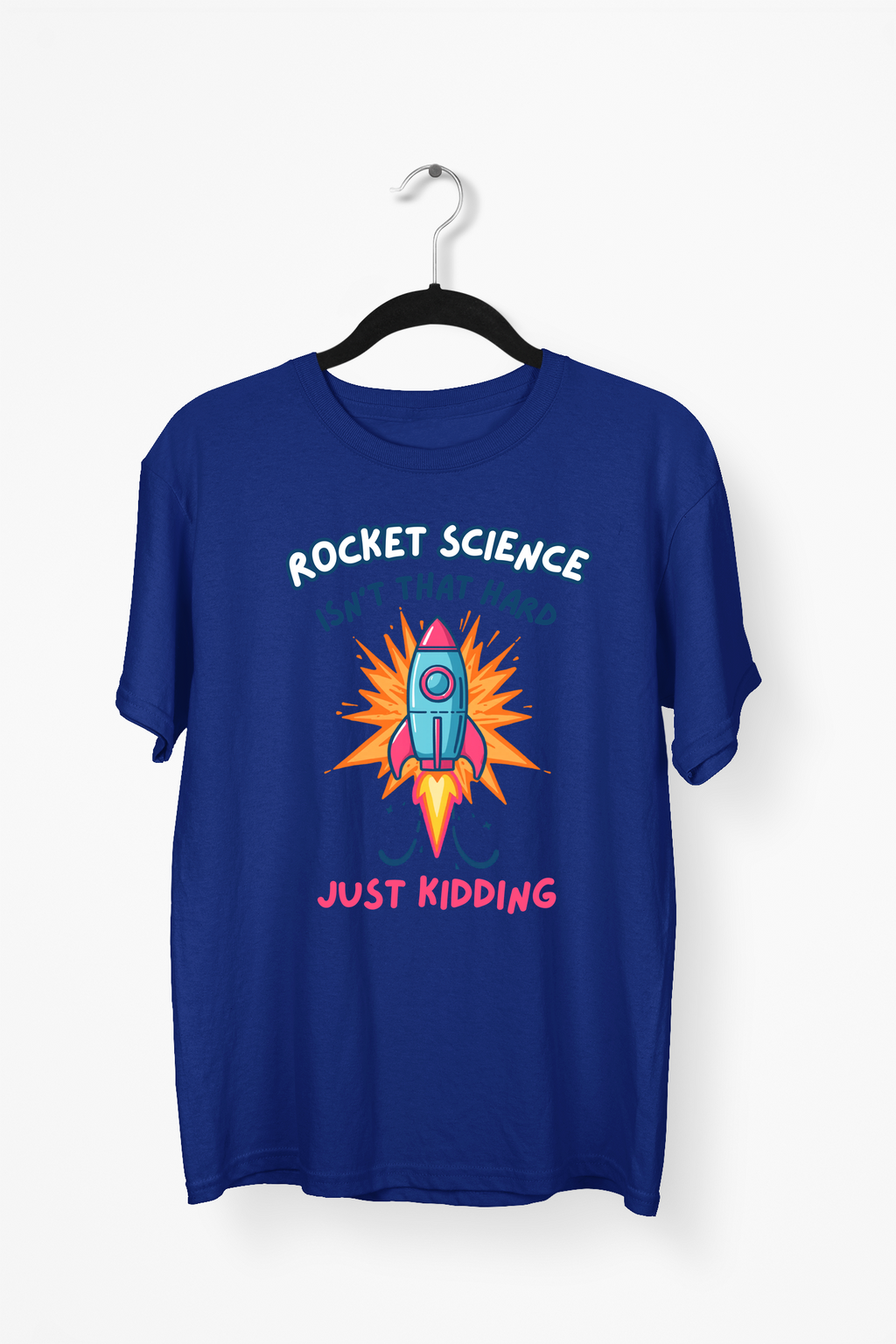 Vector Rocket Premium Tee — Navy Blue