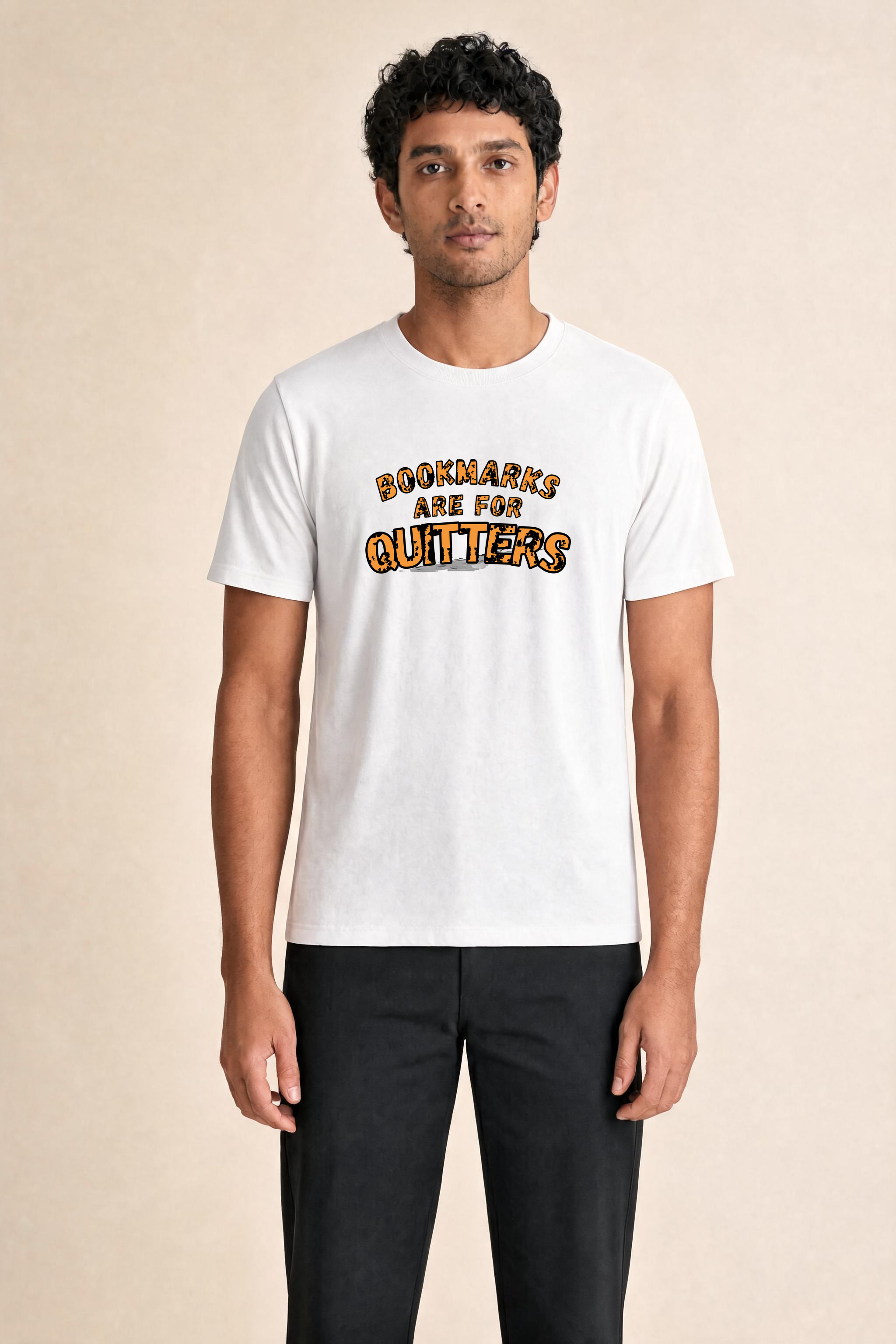 Centered T Shirt Design With Playful Details Premium Tee — Male Model (White)