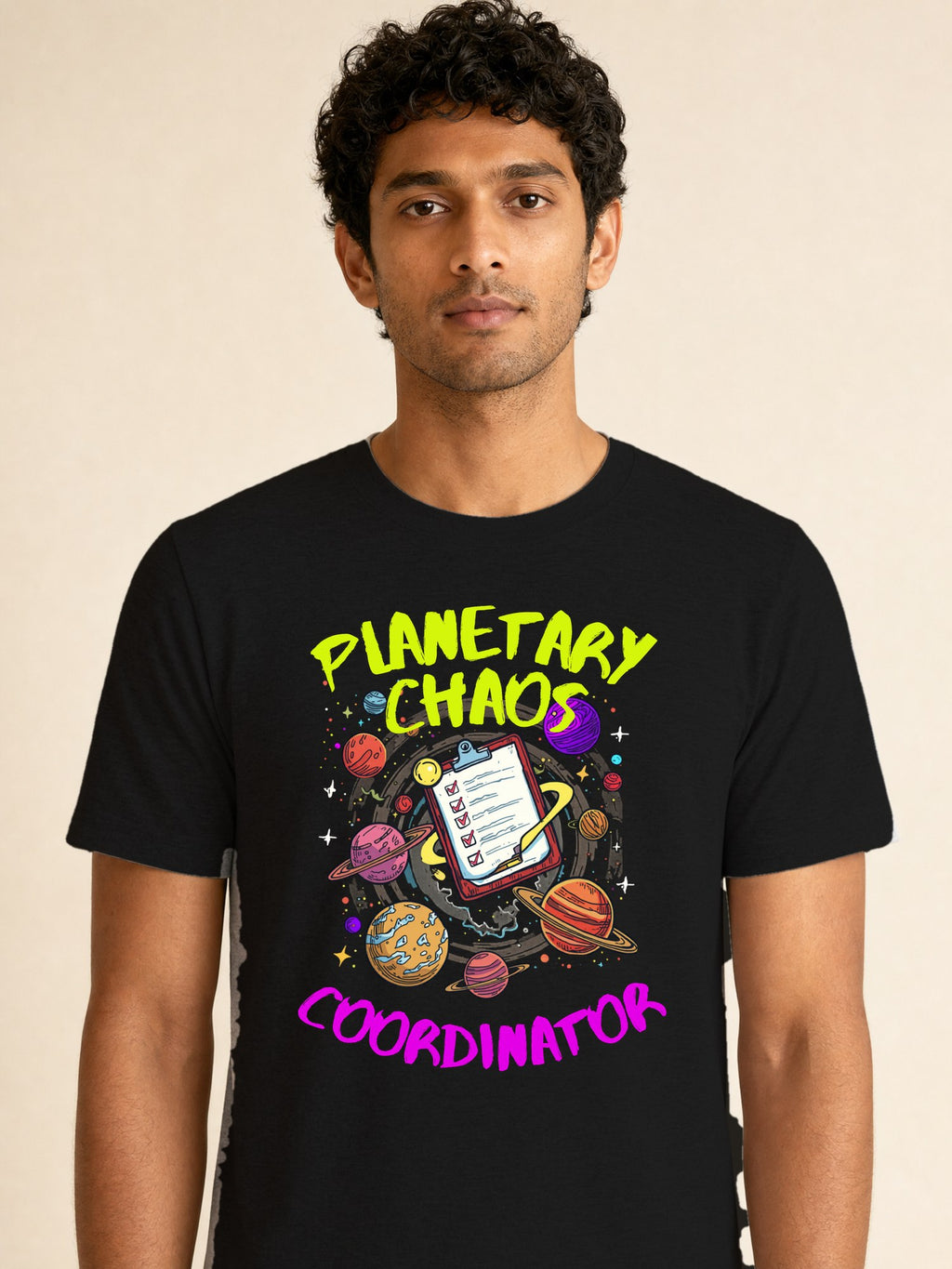 Chaotic Solar System - male model (closeup)