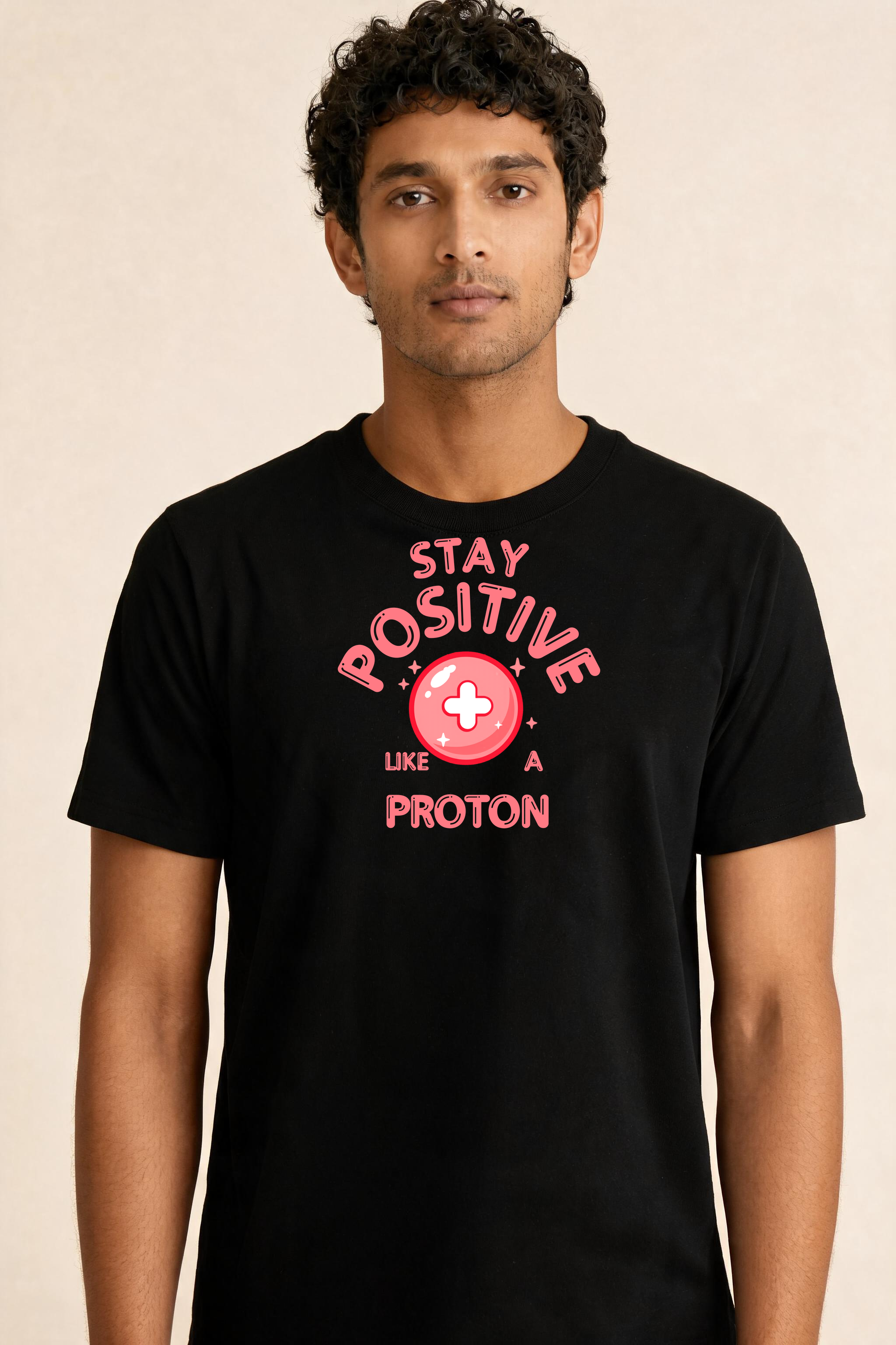 Cheerful Proton T Shirt Design Premium Tee — Male Model (Black)