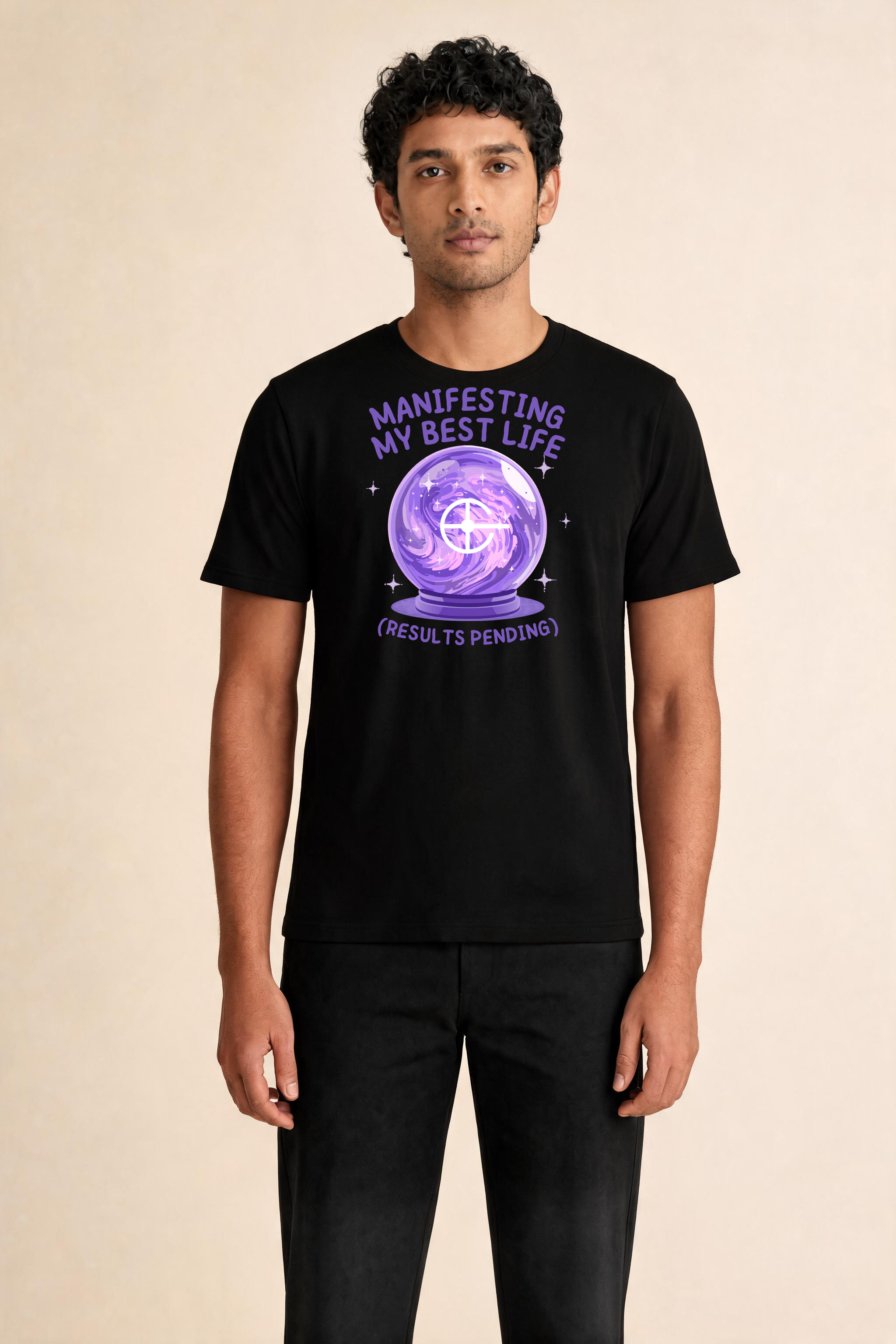 Crystal Ball T Shirt Design With Text 1 Premium Tee — Male Model (Black)
