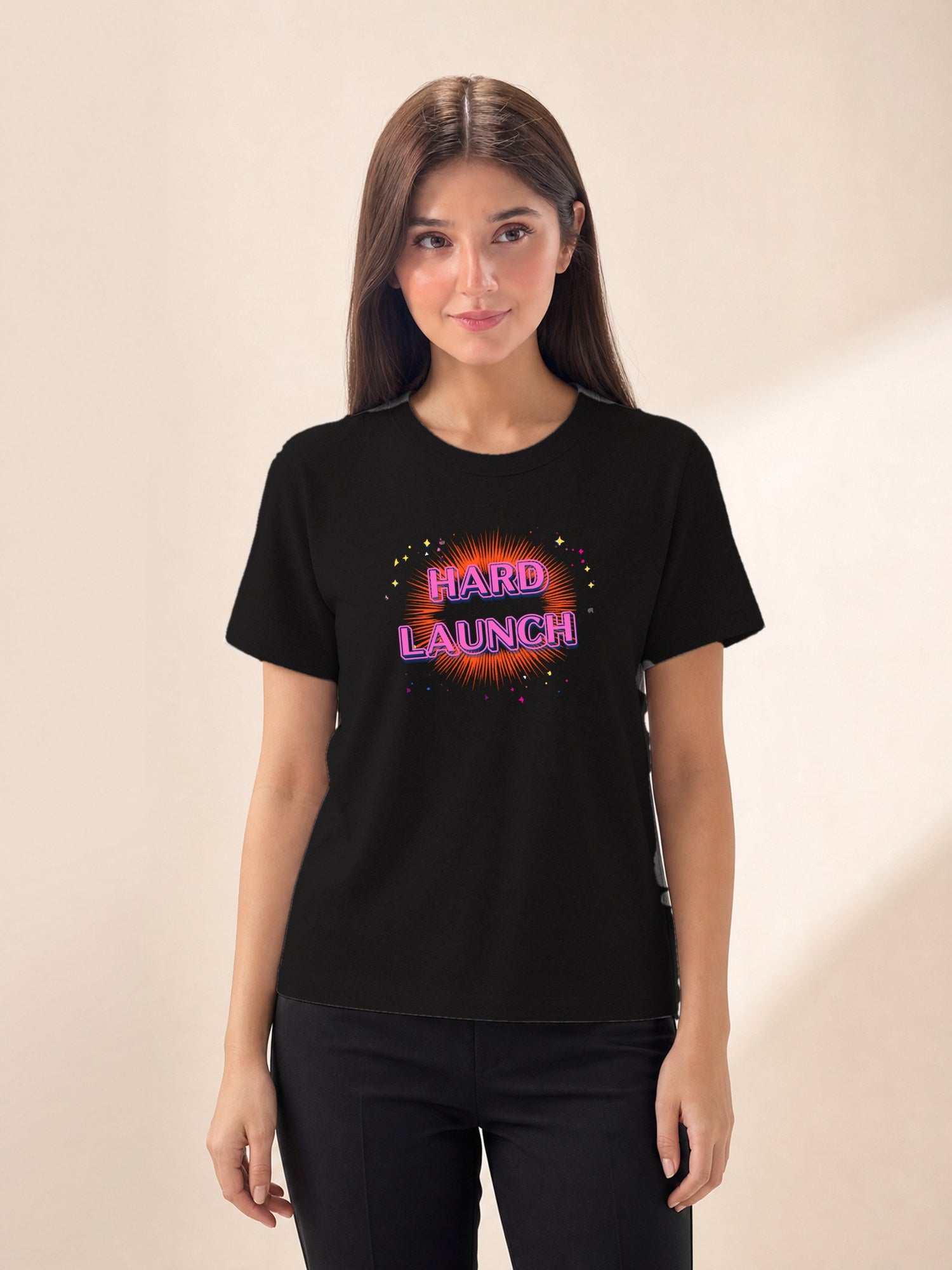 Hard Launch Bubble Letters - female model (full)