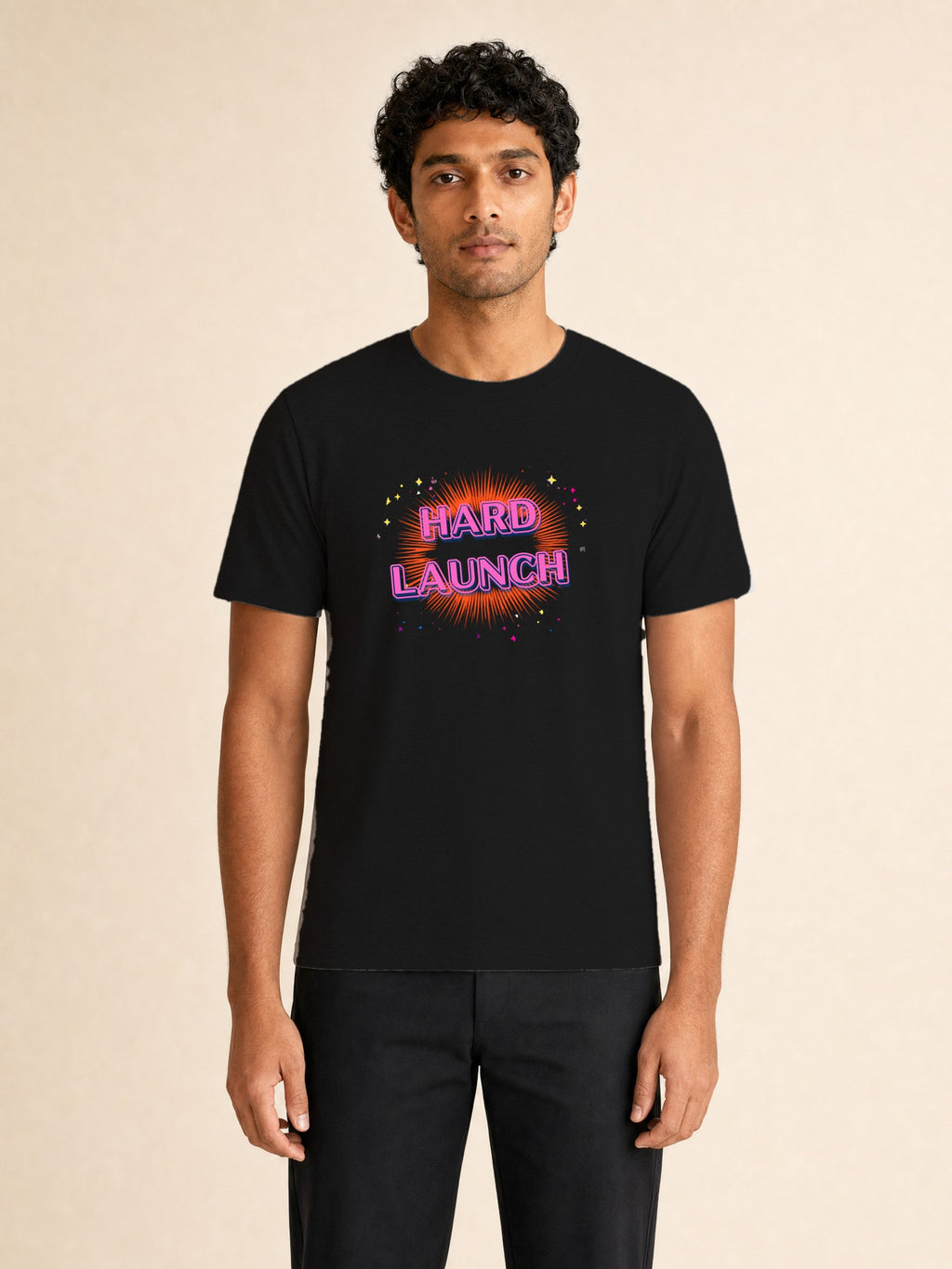 Hard Launch Bubble Letters - male model (full)