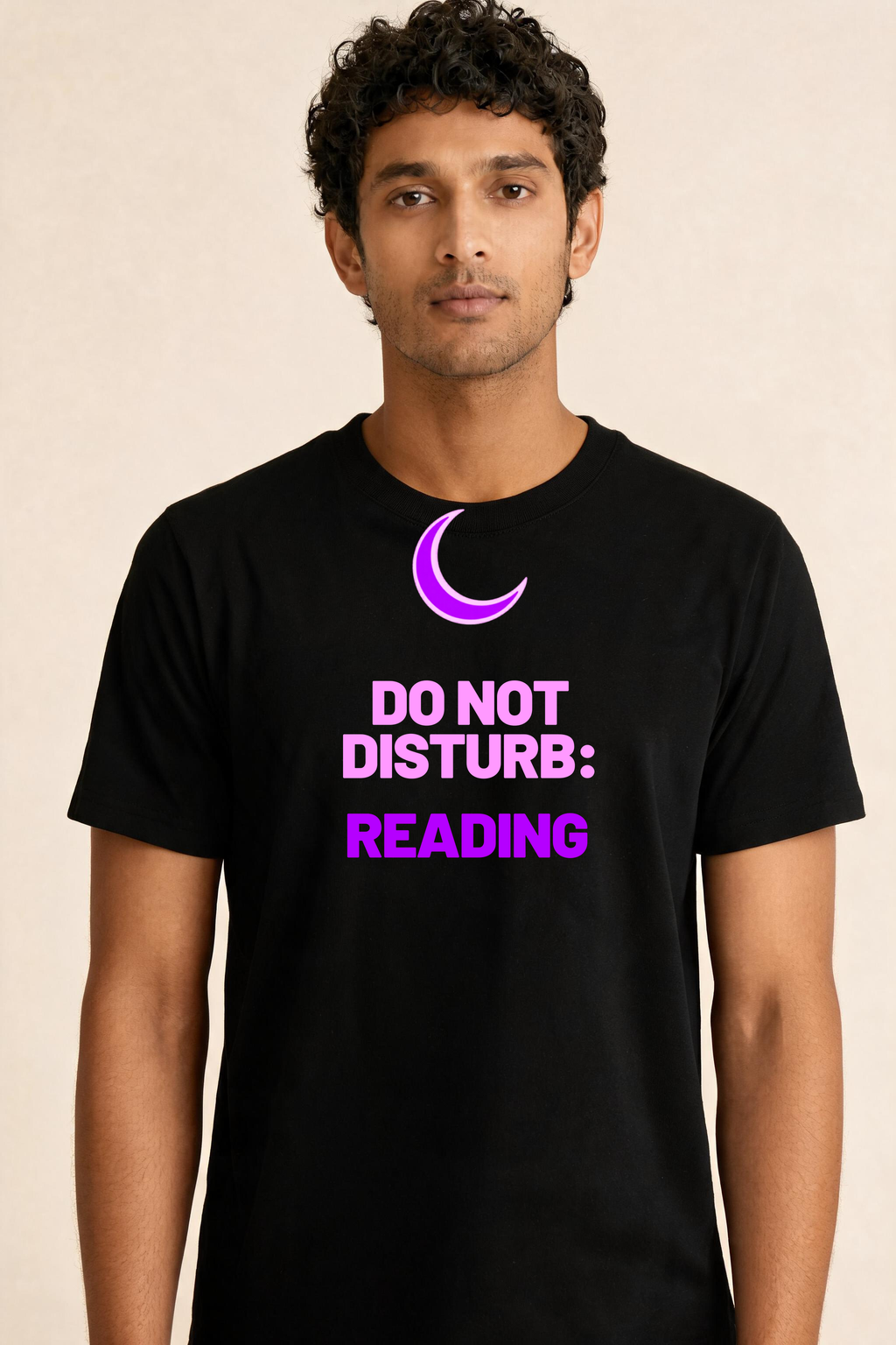 Dynamic Geometric Design With Book Icon Premium Tee — Male Model (Black)