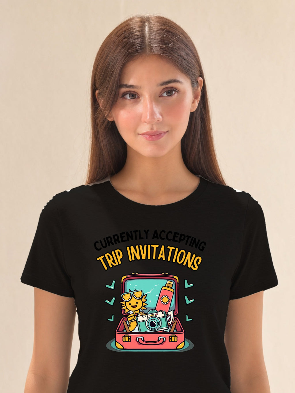 Travel Invitation - female model (closeup)